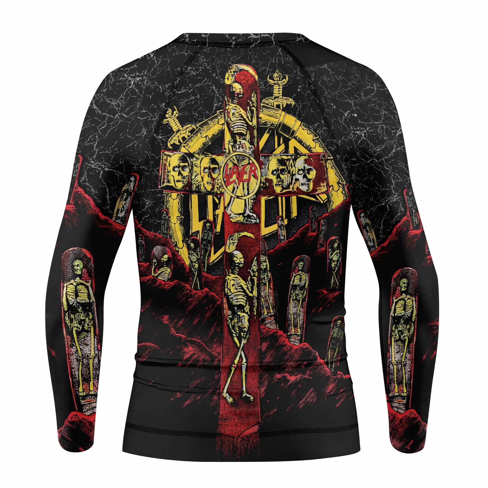 Vintage 1991 Slayer Kids Rash Guard Long Sleeve - back view mockup