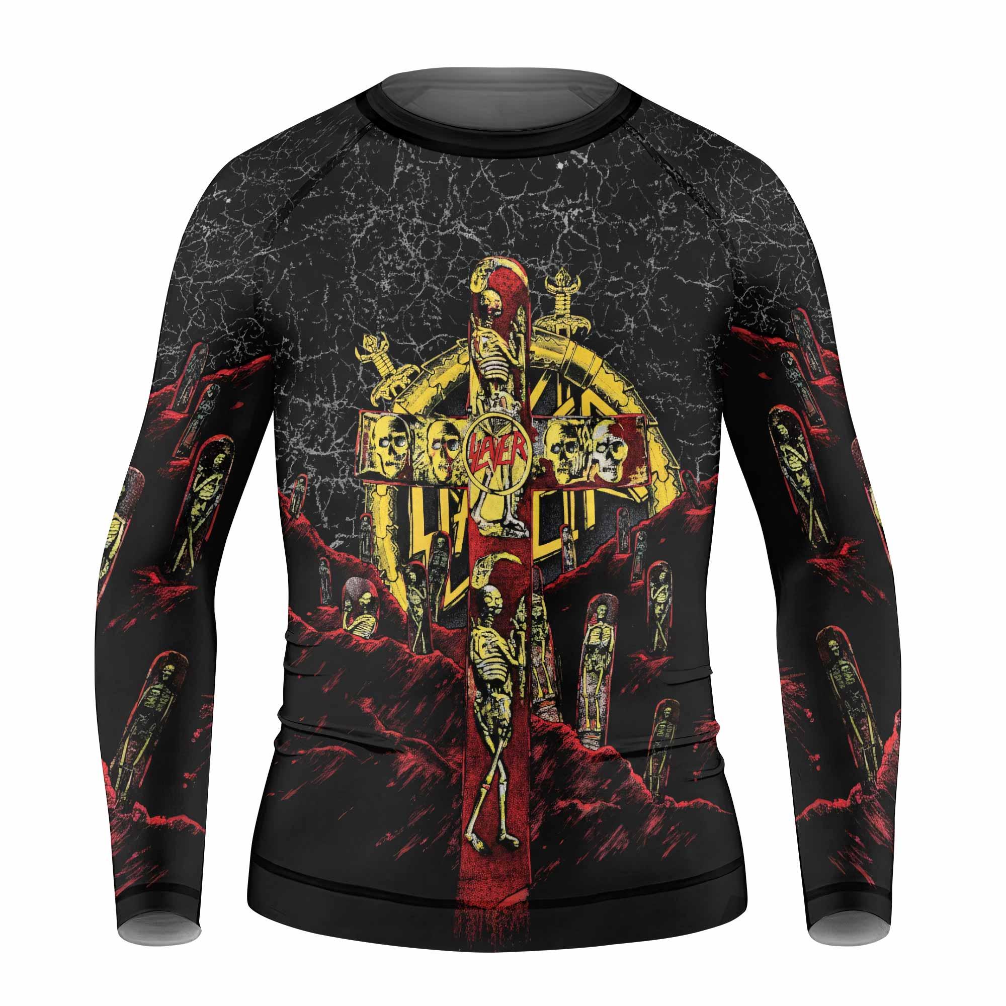 Vintage 1991 Slayer Kids Rash Guard Long Sleeve - front view mockup