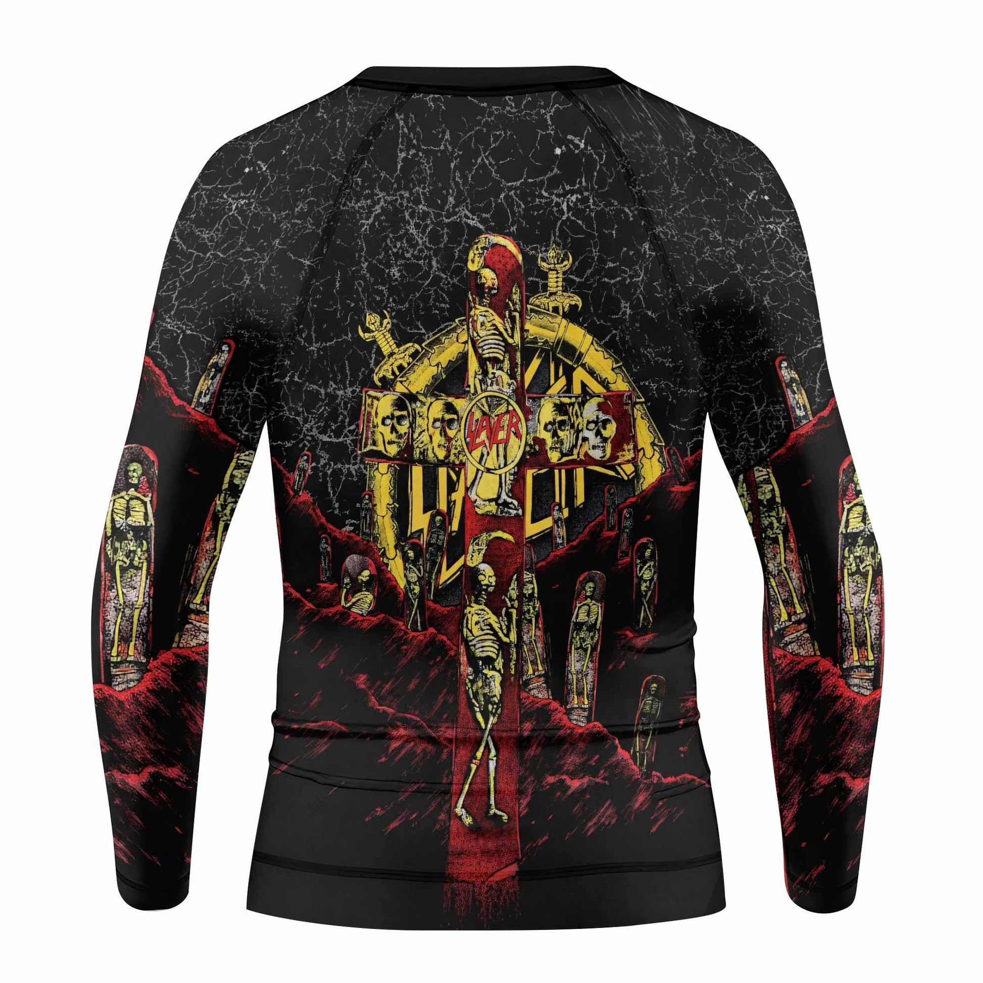 Vintage 1991 Slayer Kids Rash Guard Long Sleeve - back view mockup