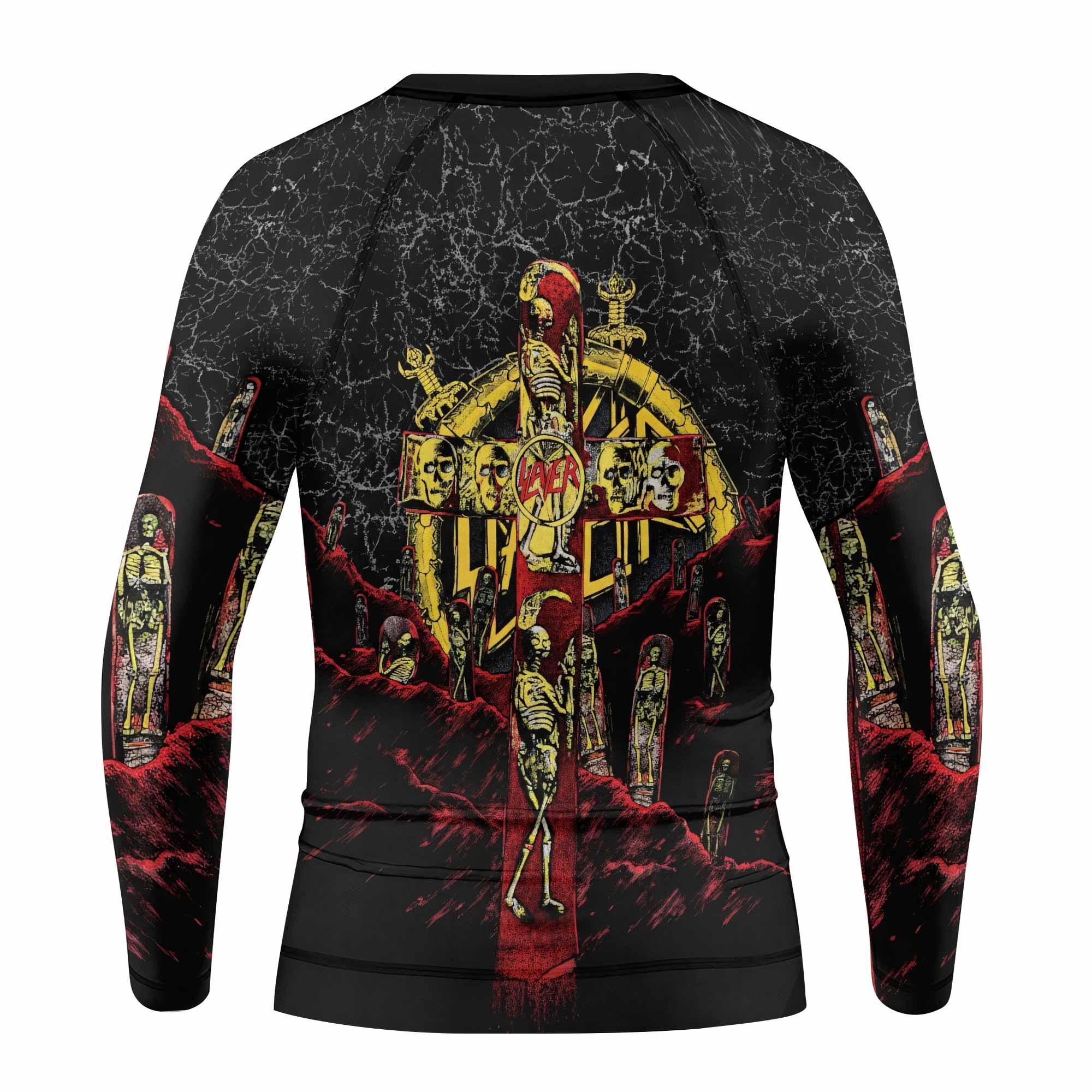 Vintage 1991 Slayer Kids Rash Guard Long Sleeve - back view mockup