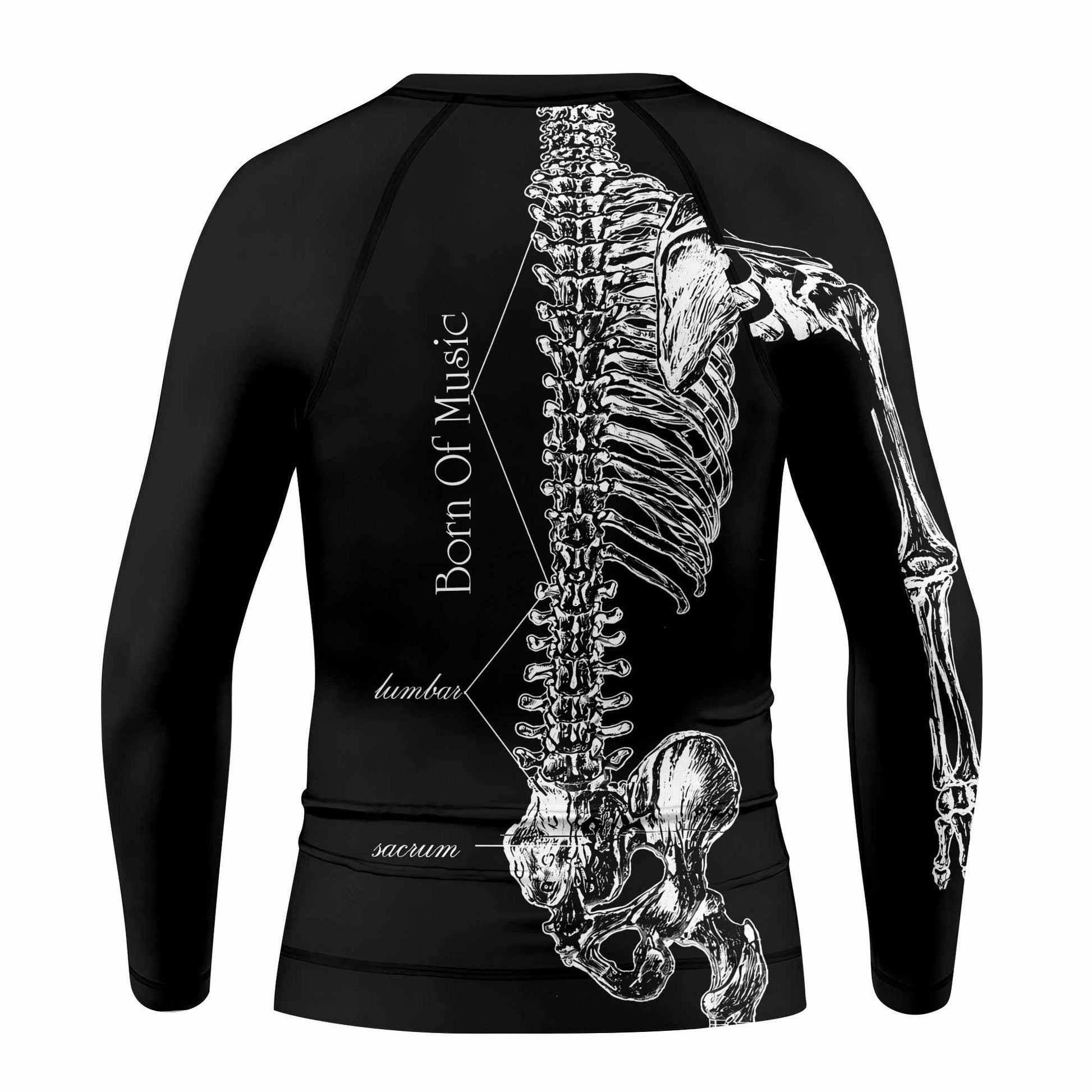 Faith In Chaos Skeleton Kids Rash Guard Long Sleeve - back view mockup