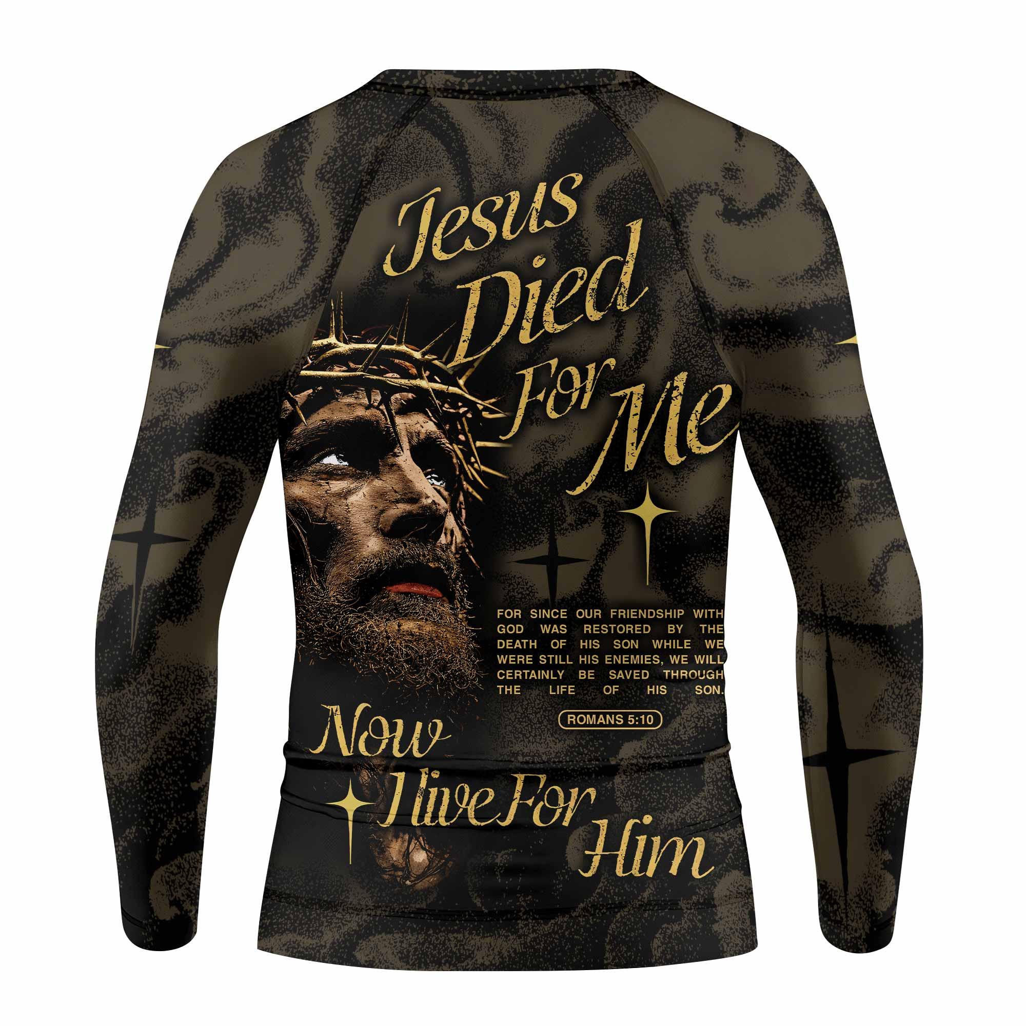 Live for Him Kids Rash Guard Long Sleeve - back view mockup