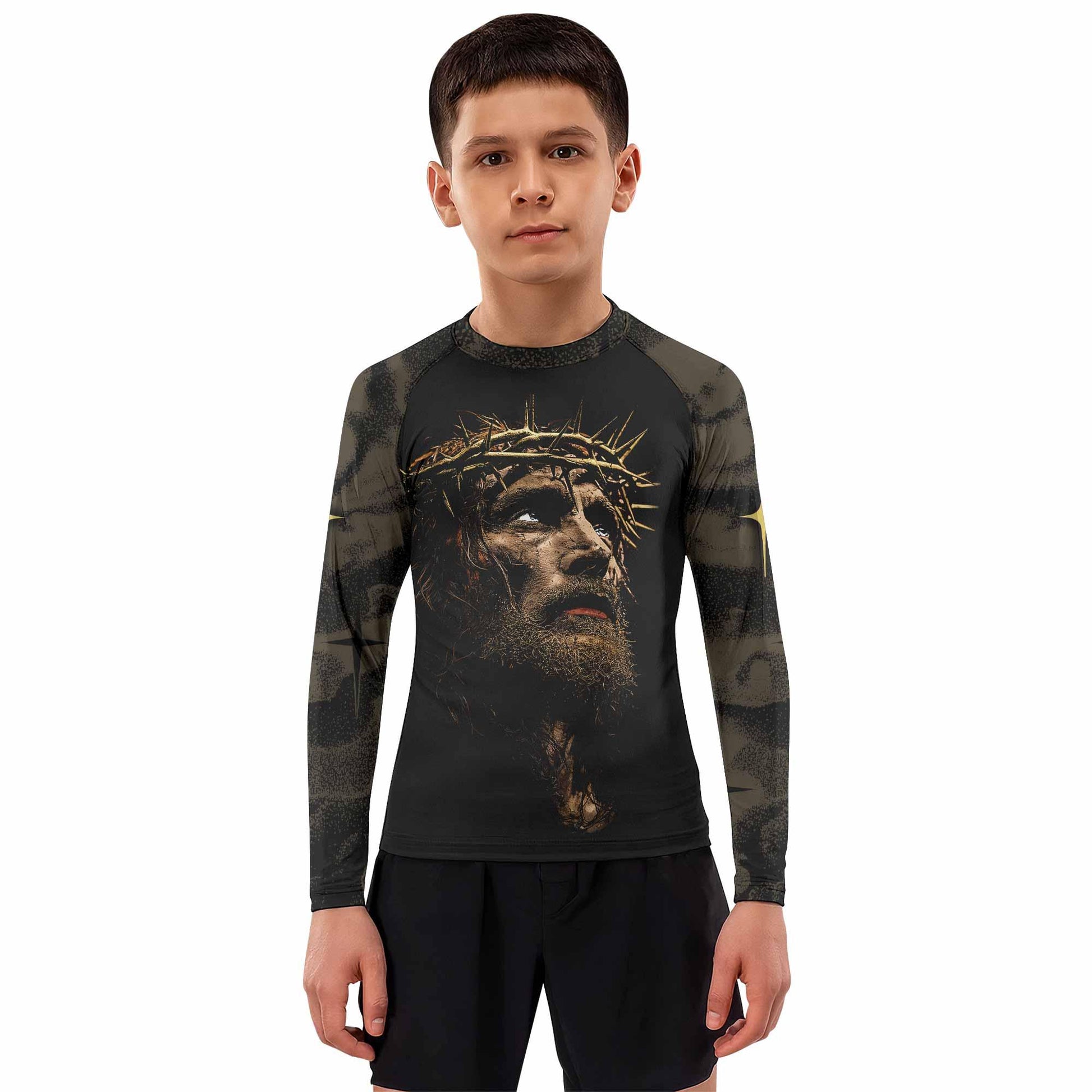 Live for Him Kids Rash Guard Long Sleeve - boy's lifestyle view