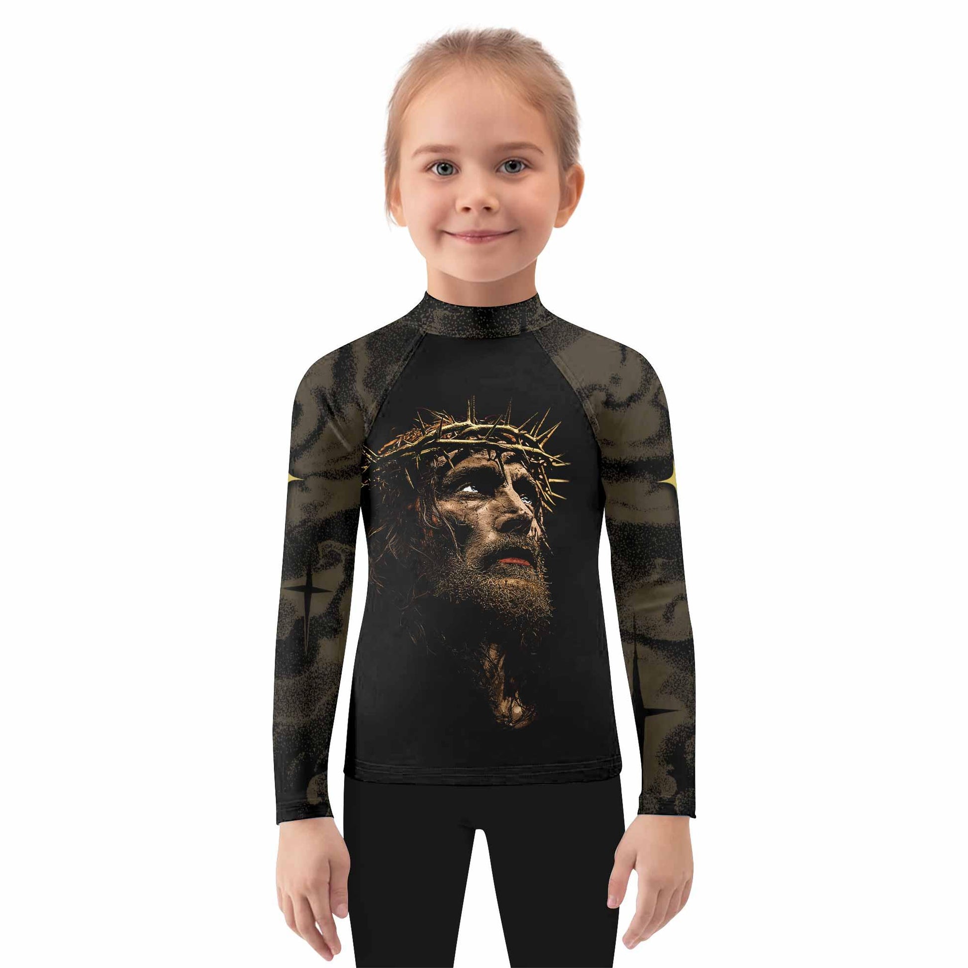 Live for Him Kids Rash Guard Long Sleeve - girl's lifestyle view