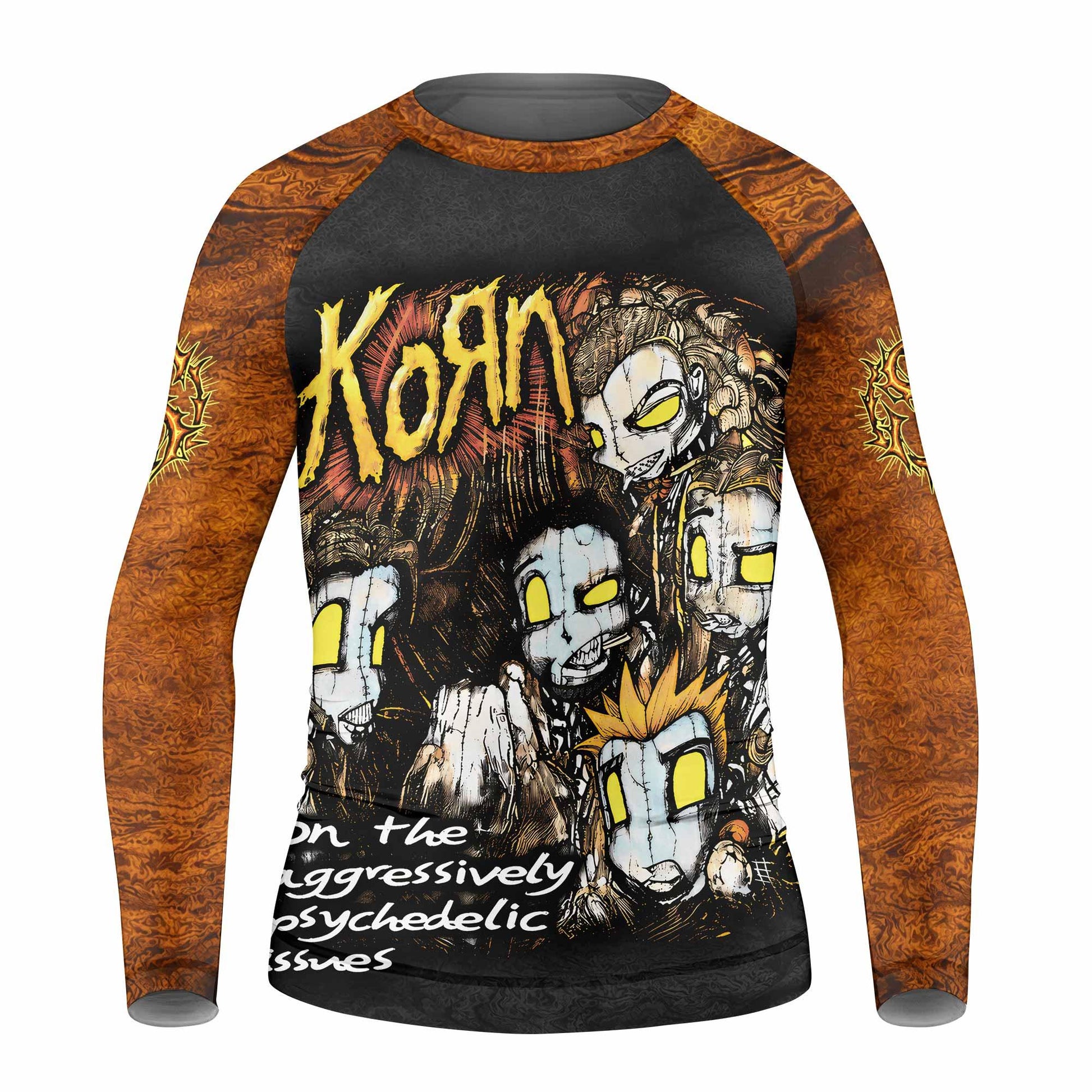 Follow the Leader Korn Kids Rash Guard Long Sleeve - front view mockup