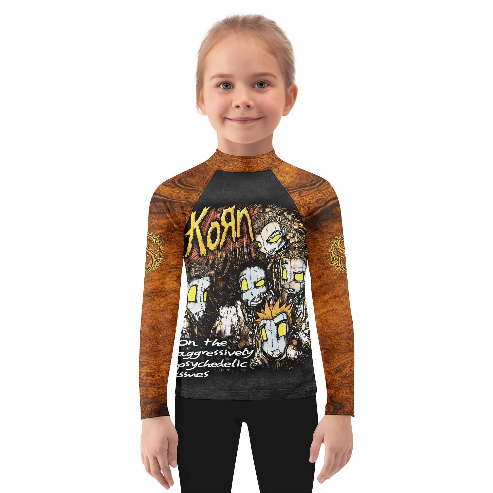 Follow the Leader Korn Kids Rash Guard Long Sleeve - girl's lifestyle view