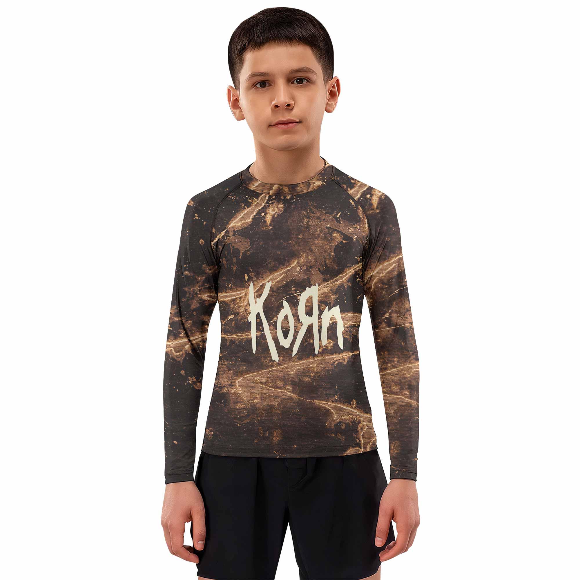Are You Ready Korn Kids Rash Guard Long Sleeve - boy's lifestyle view