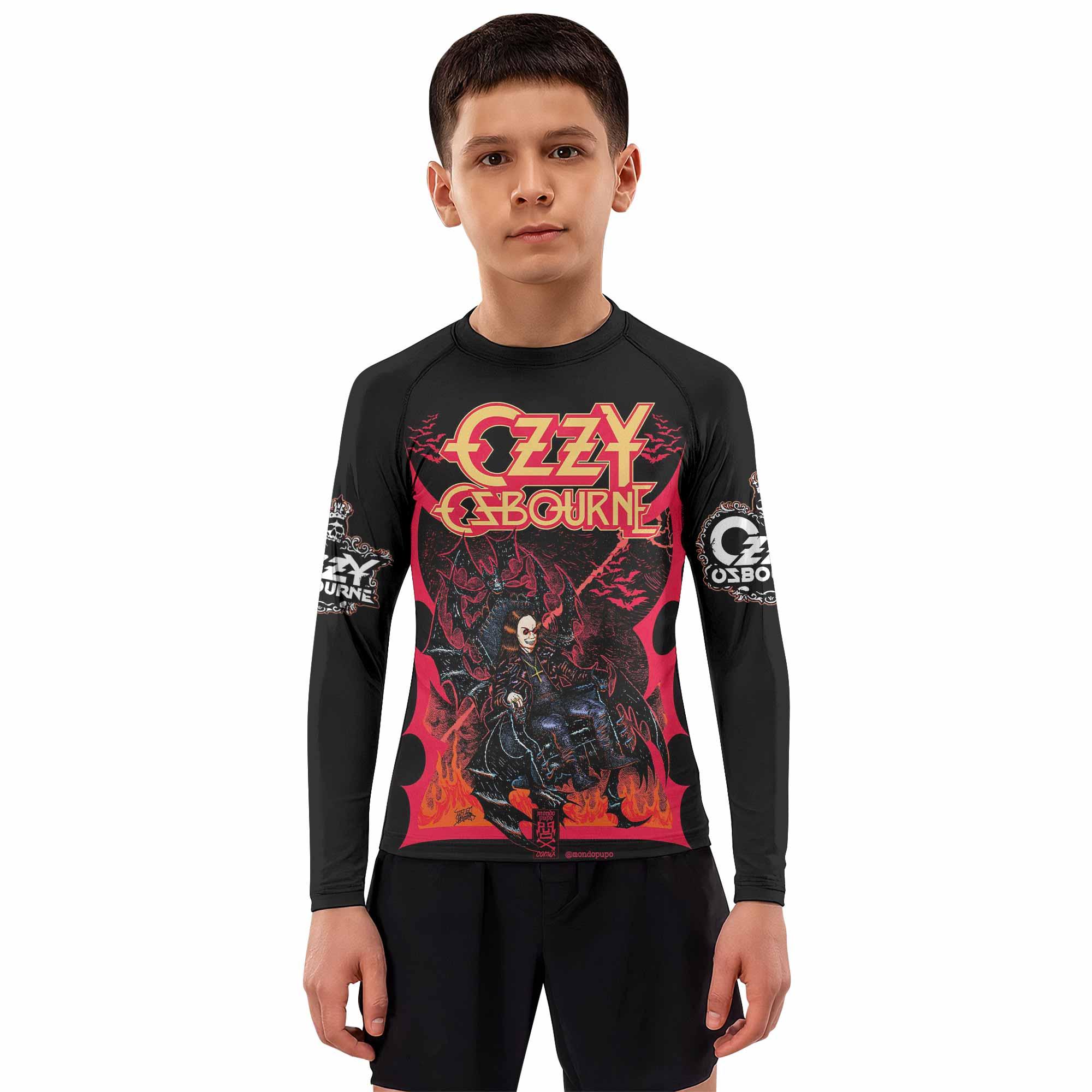 Ozzy Osbourne Kids Rash Guard Long Sleeve - boy's lifestyle view