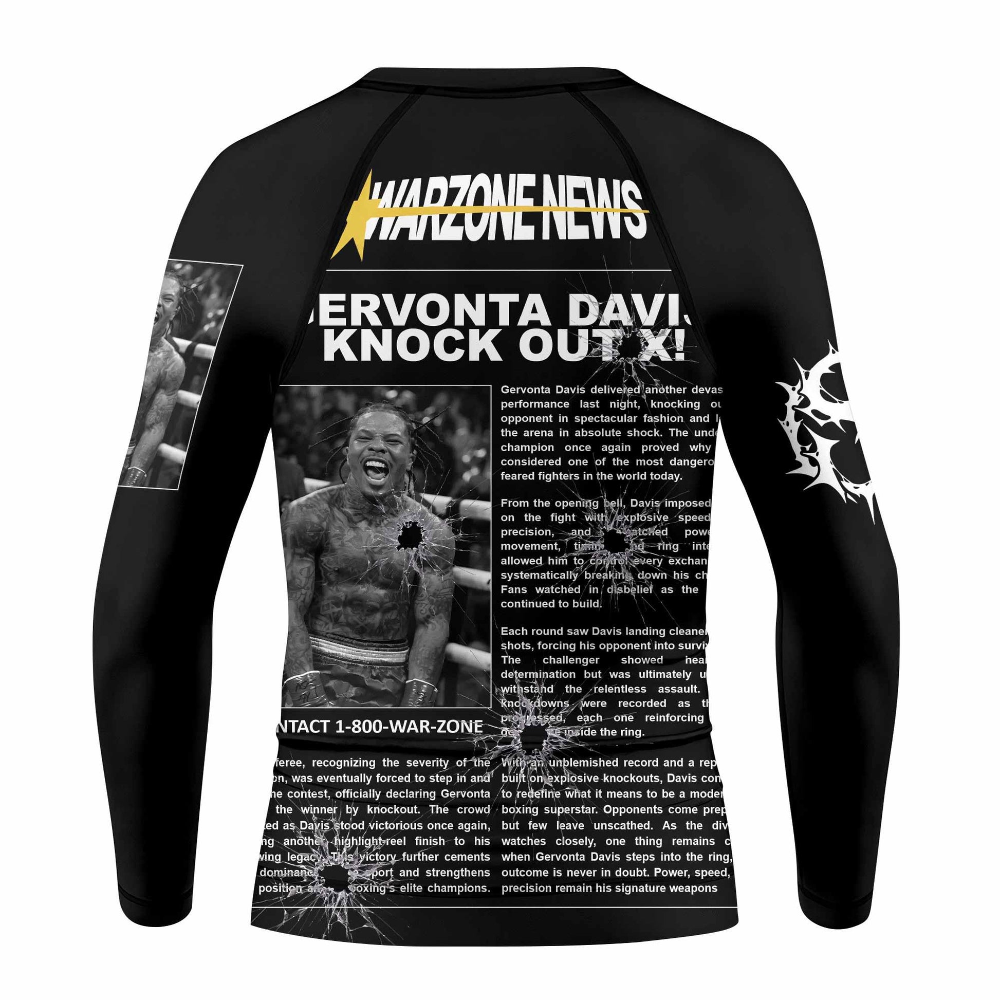 Gervonta Tank Davis Flip Kids Rash Guard Long Sleeve - back view mockup