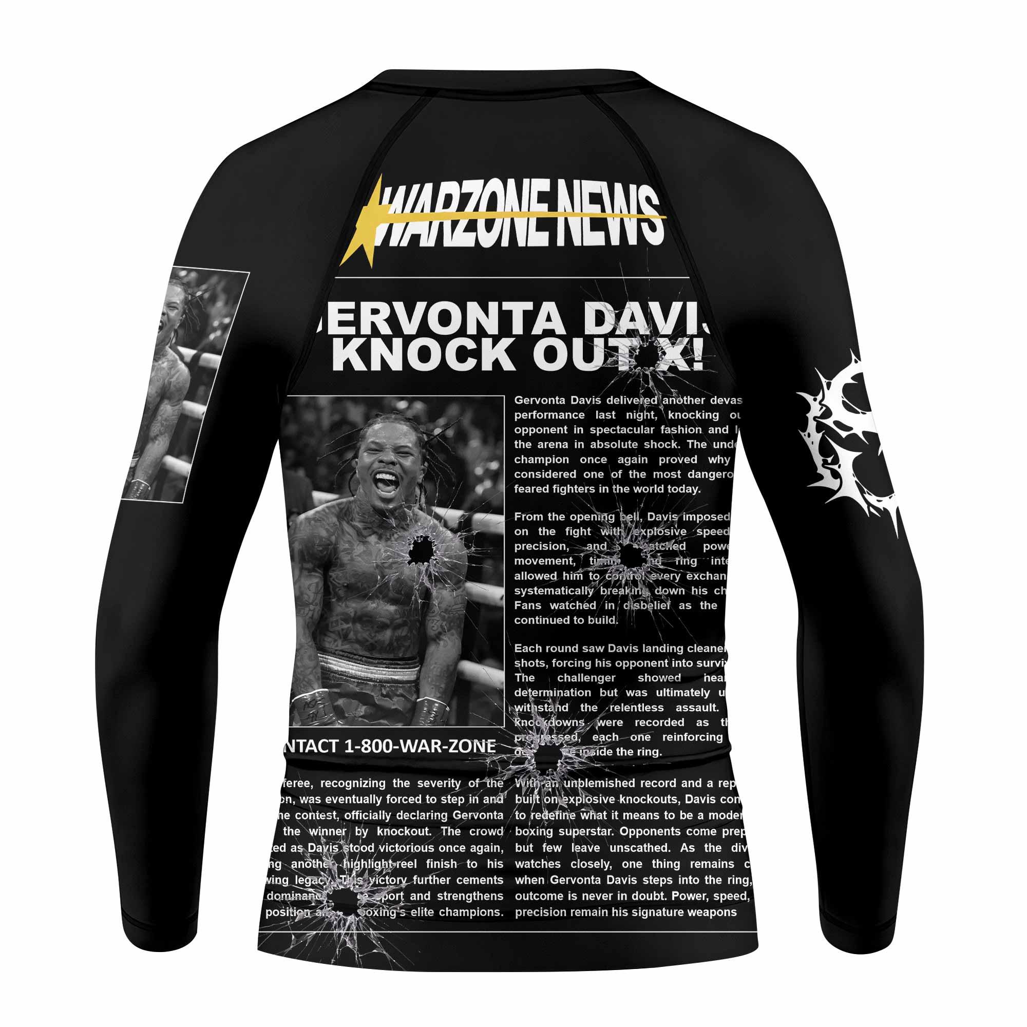 Gervonta Tank Davis Flip Kids Rash Guard Long Sleeve - back view mockup