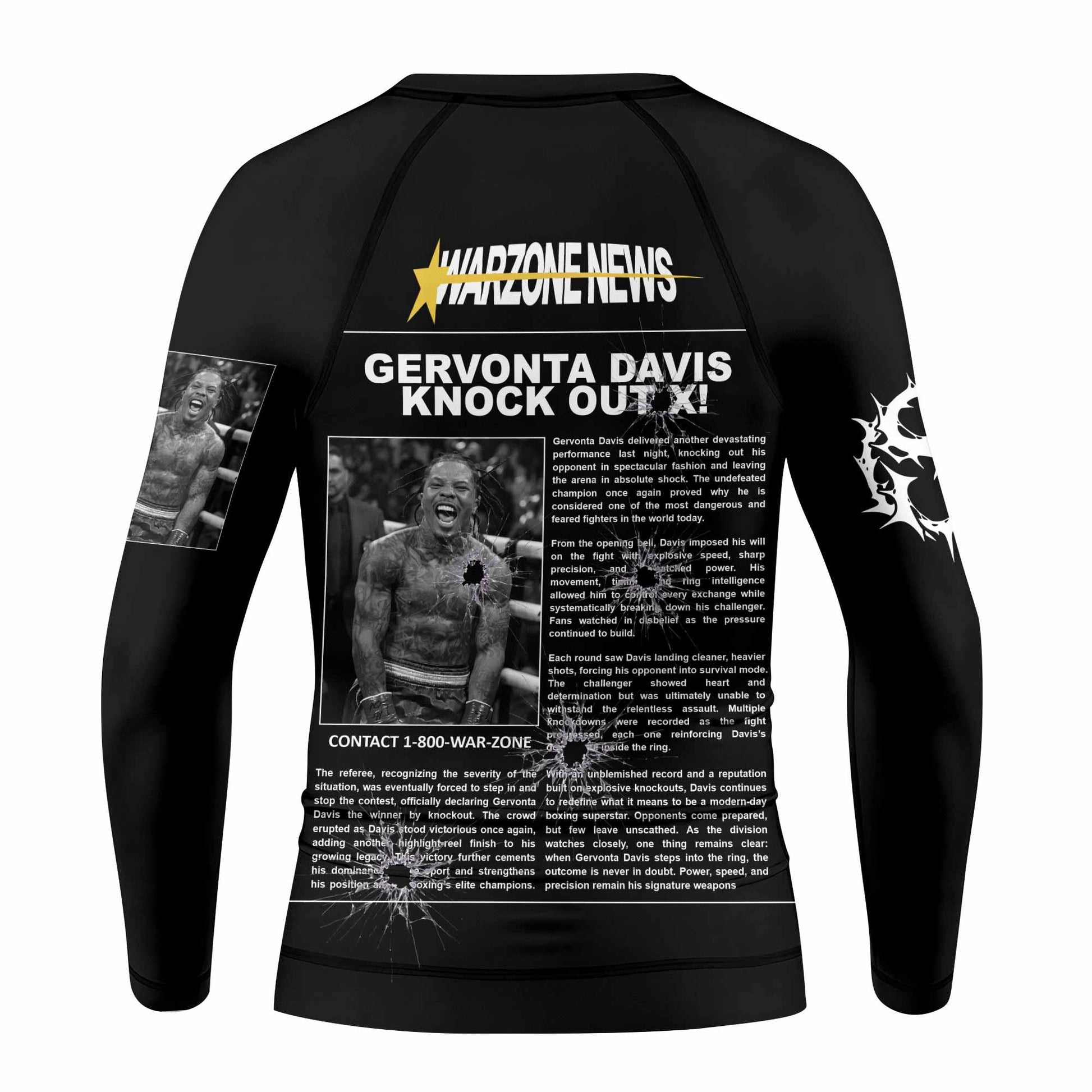 Gervonta Tank Davis Flip Kids Rash Guard Long Sleeve - back view mockup