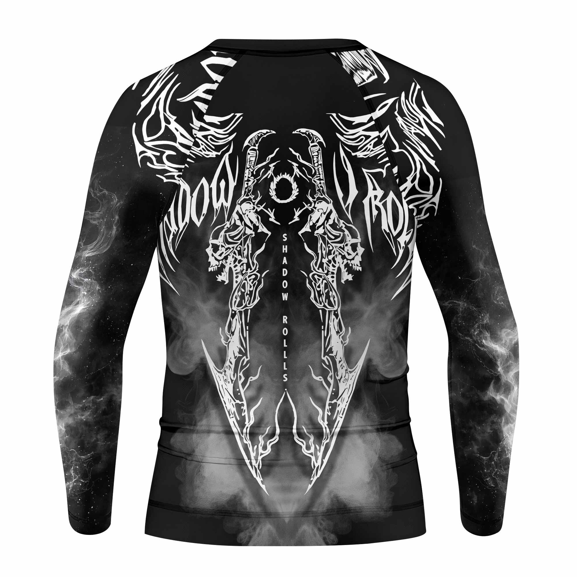 Wraith of the Abyss Kids Rash Guard Long Sleeve - back view mockup