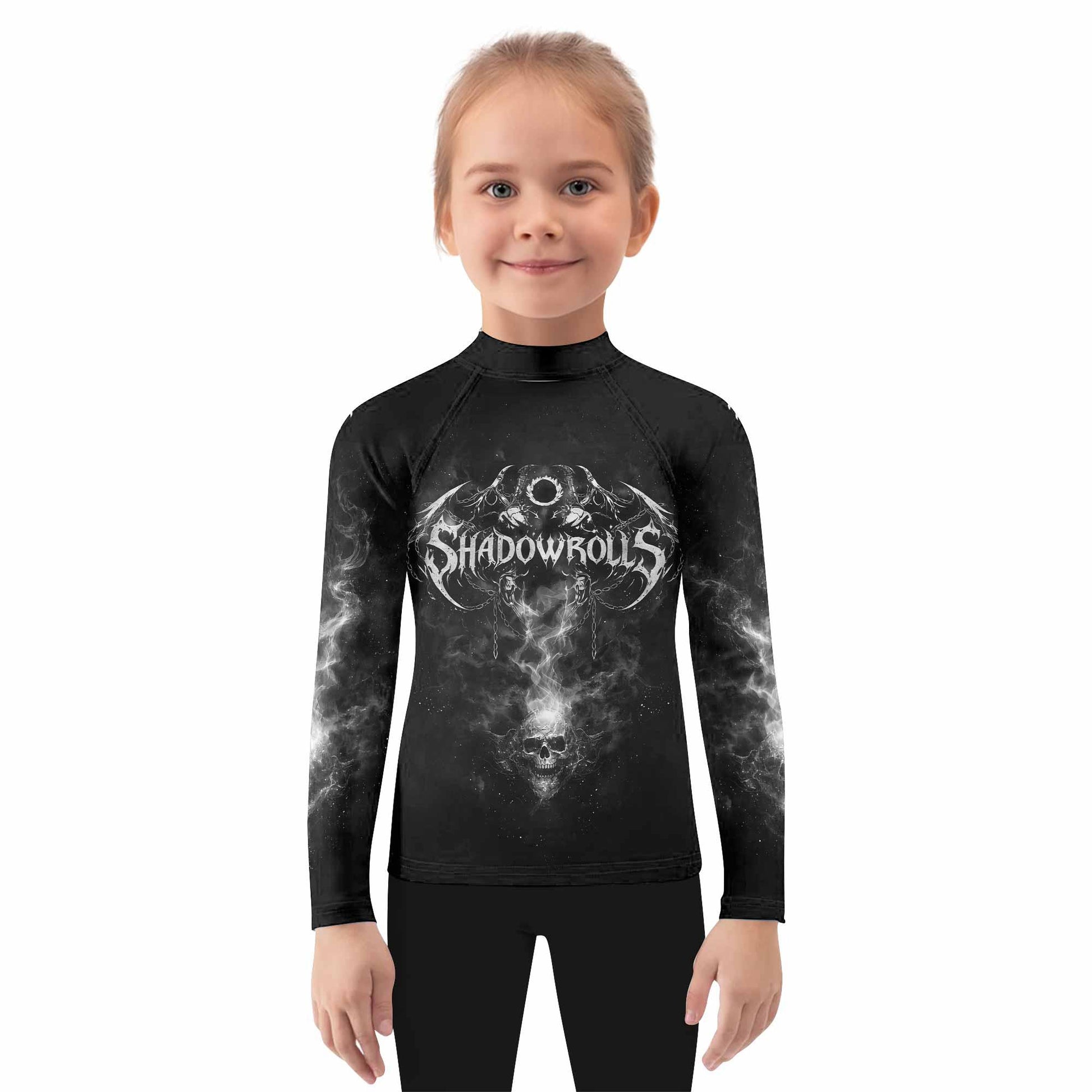 Wraith of the Abyss Kids Rash Guard Long Sleeve - girl's lifestyle view