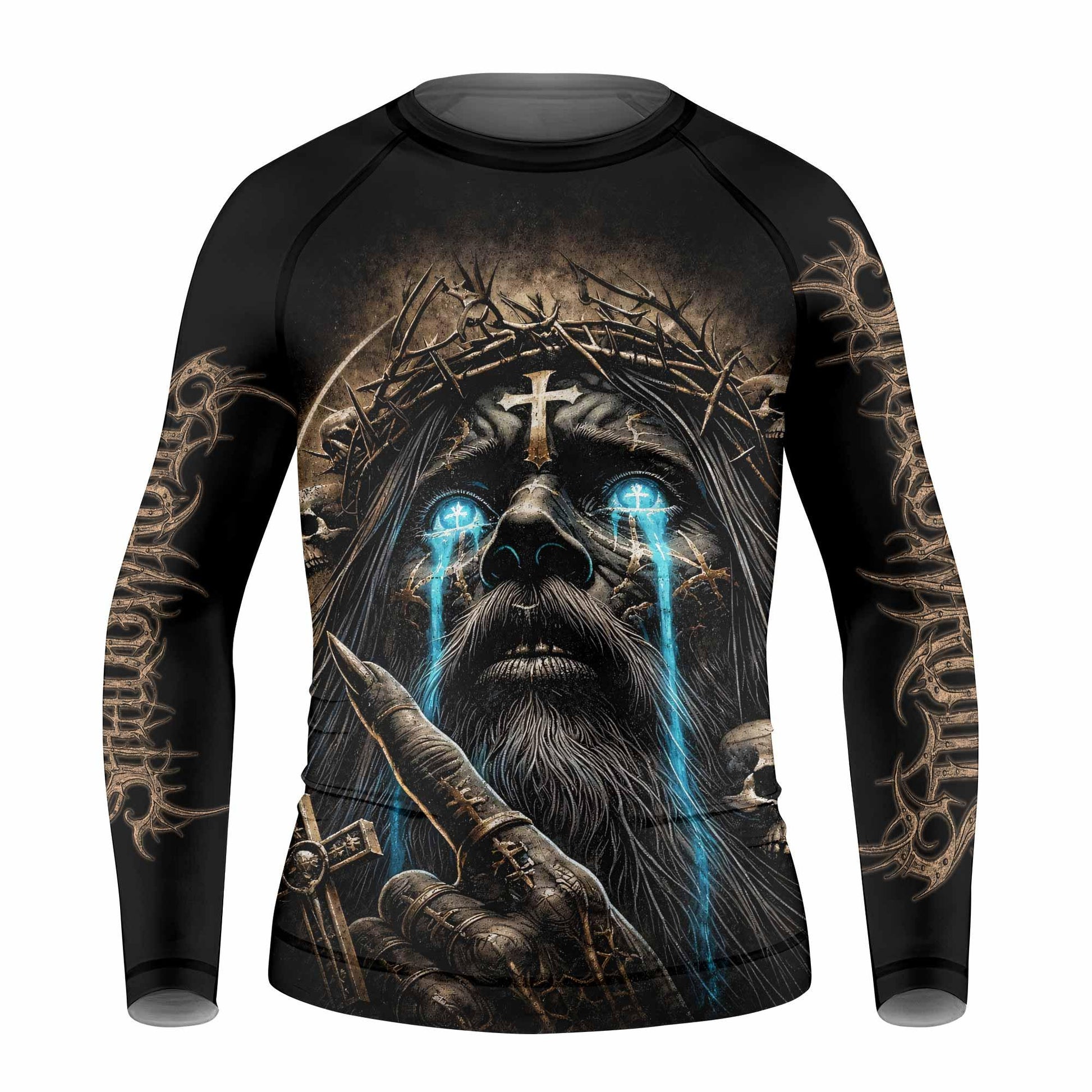 Tears Of Christ Kids Rash Guard Long Sleeve - front view mockup
