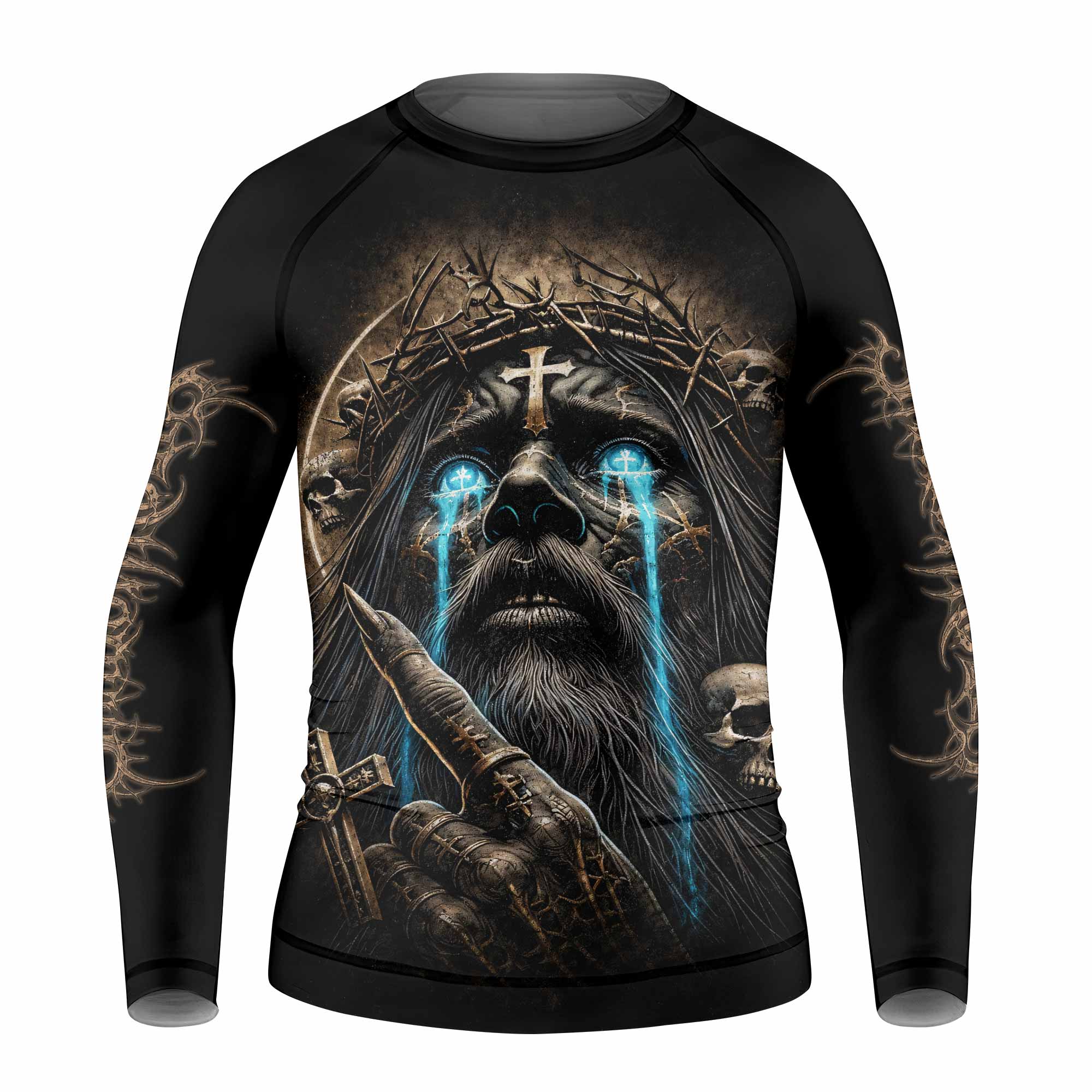 Tears Of Christ Kids Rash Guard Long Sleeve - front view mockup