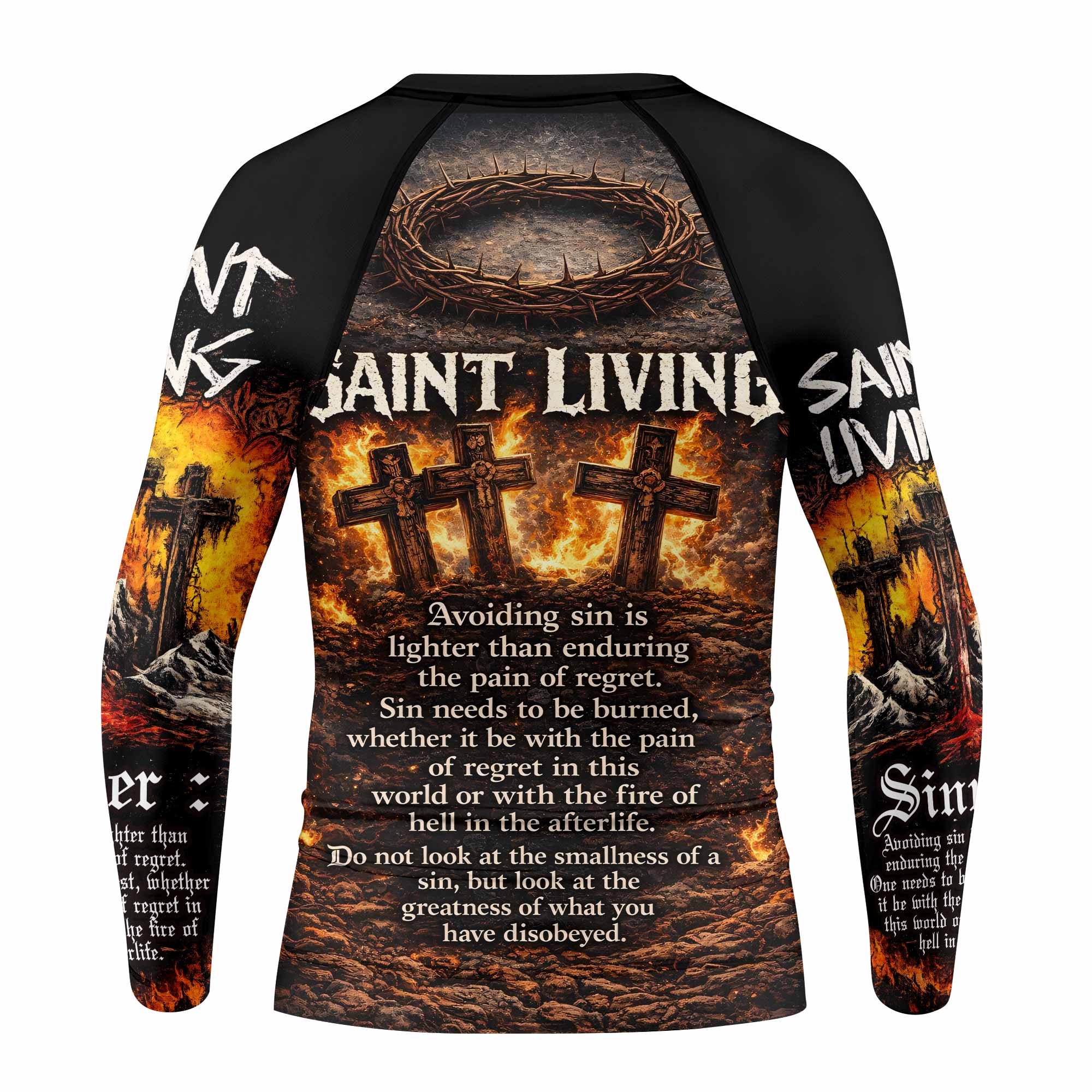 Saint Living Kids Rash Guard Long Sleeve - back view mockup
