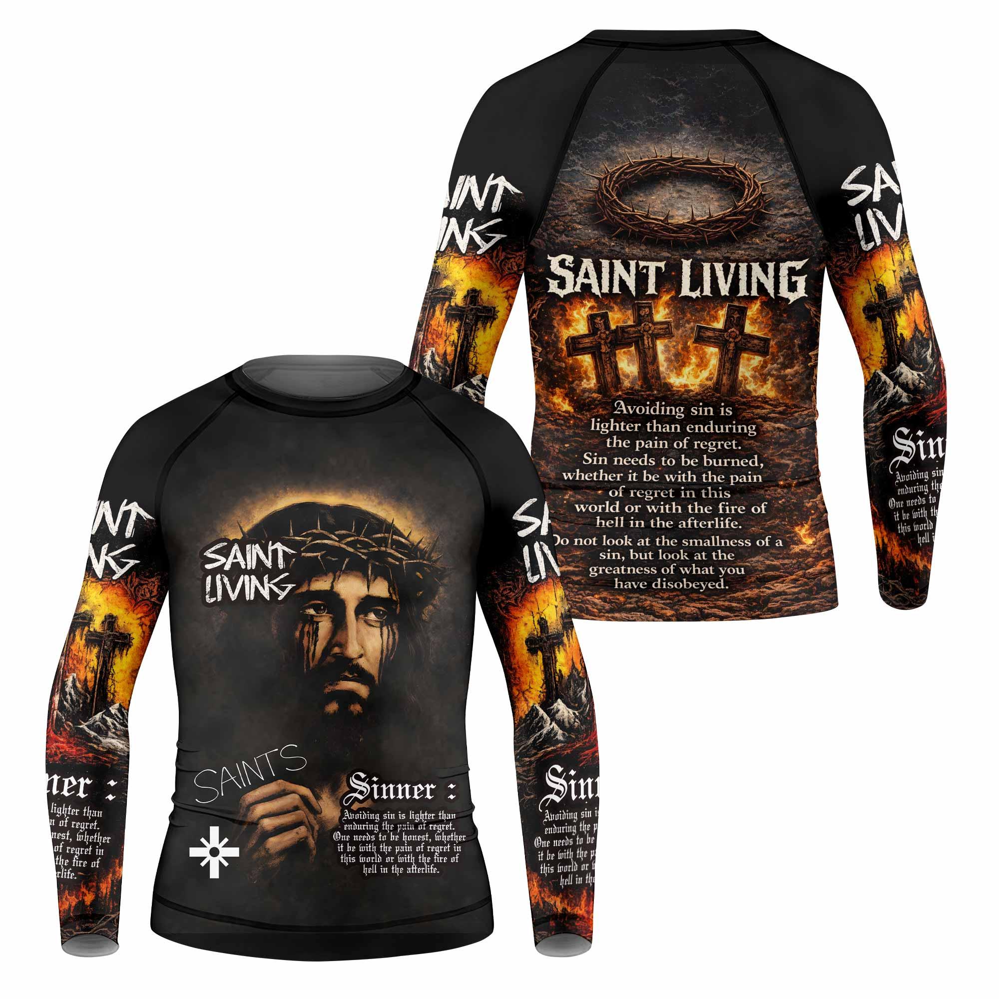 Saint Living Kids Rash Guard Long Sleeve - front and back view