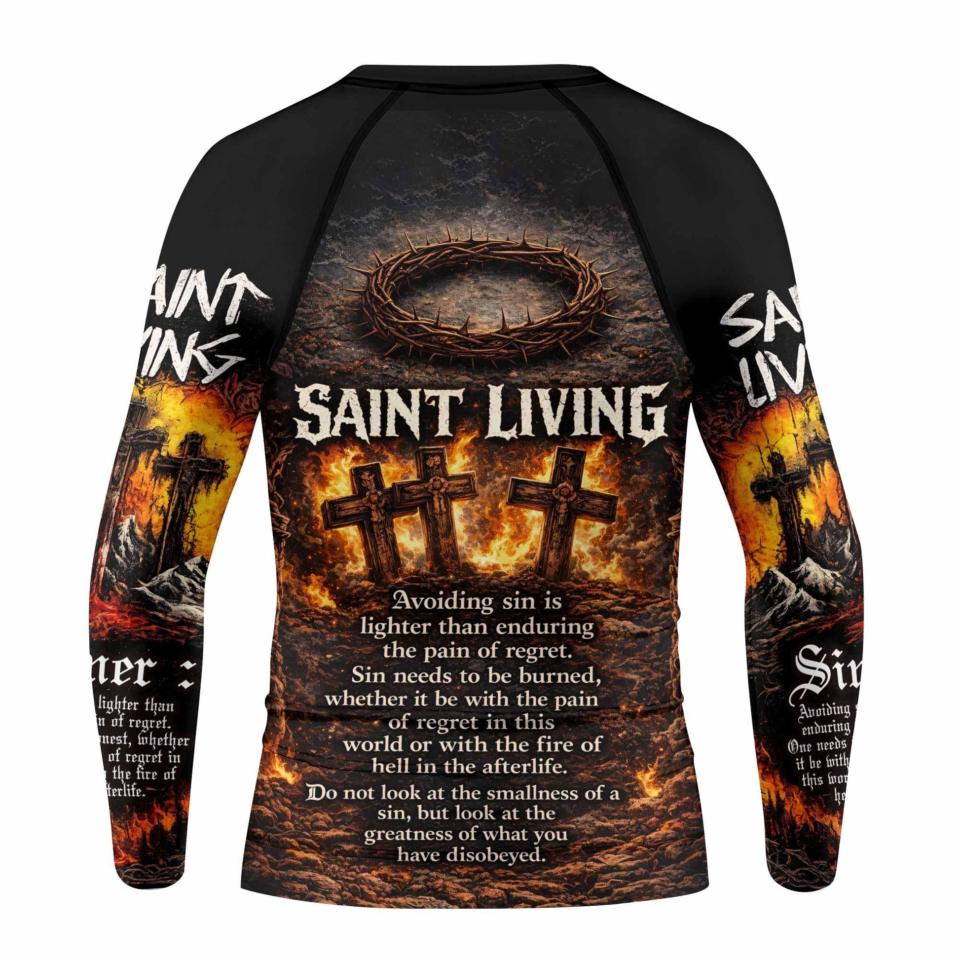 Saint Living Kids Rash Guard Long Sleeve - back view mockup
