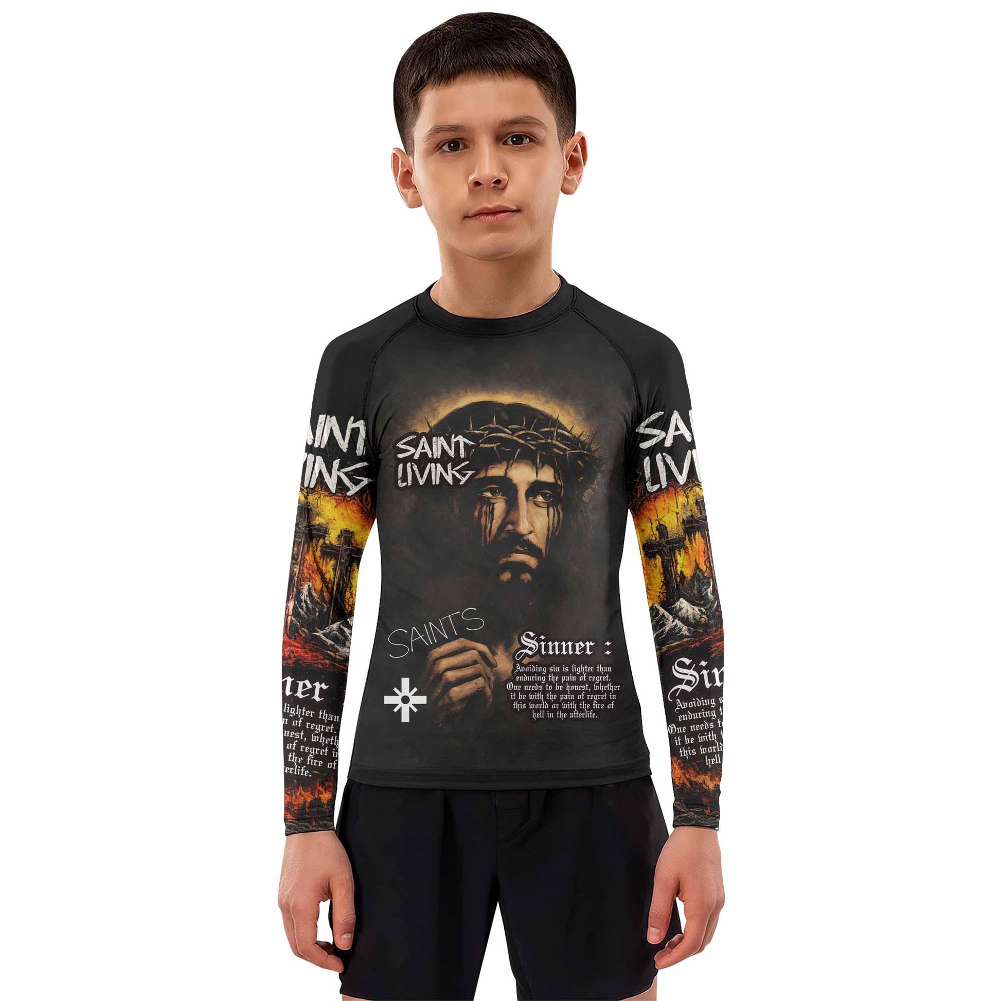 Saint Living Kids Rash Guard Long Sleeve - boy's lifestyle view