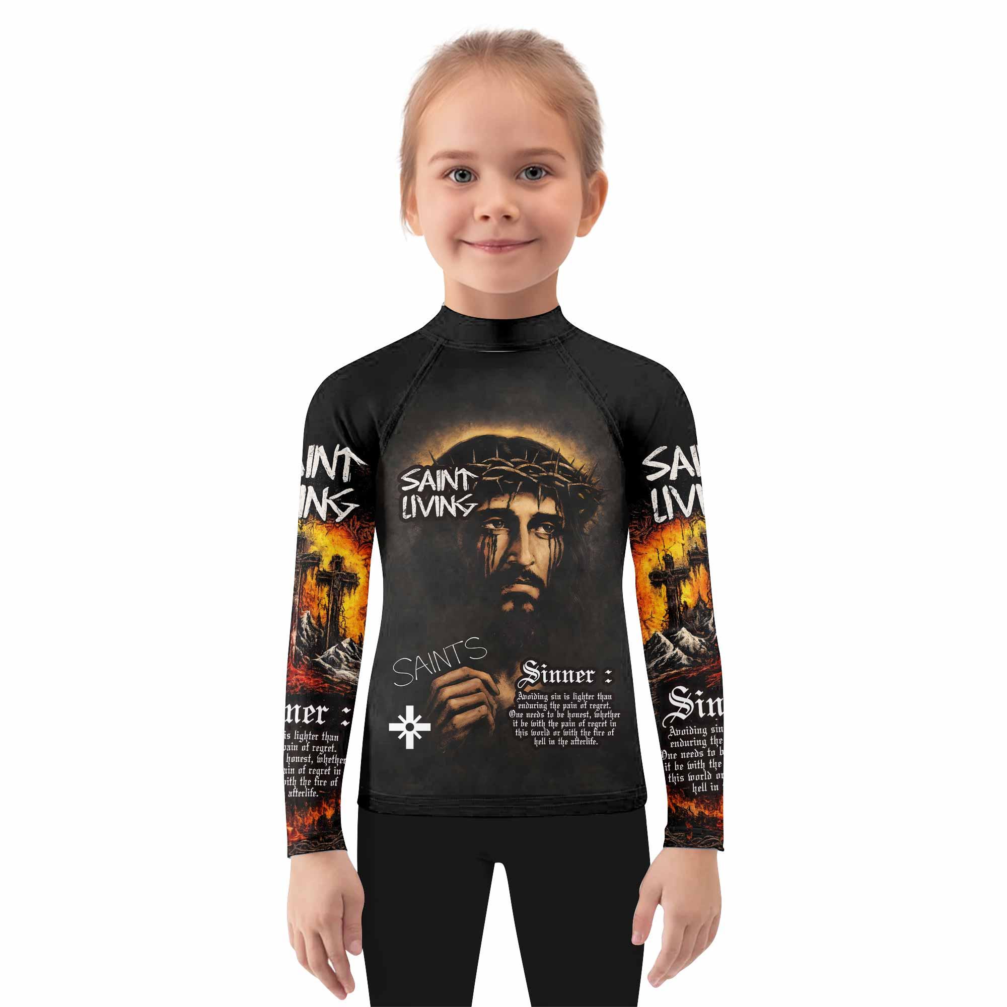 Saint Living Kids Rash Guard Long Sleeve - girl's lifestyle view