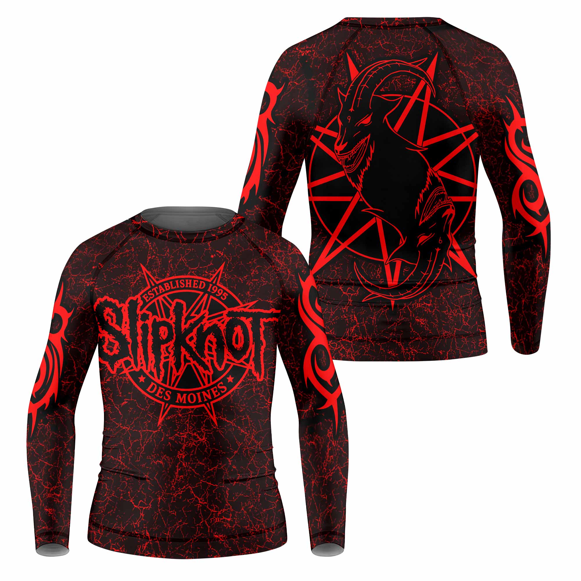 Slipknot Rotting Goat Kids Rash Guard Long Sleeve - front and back view