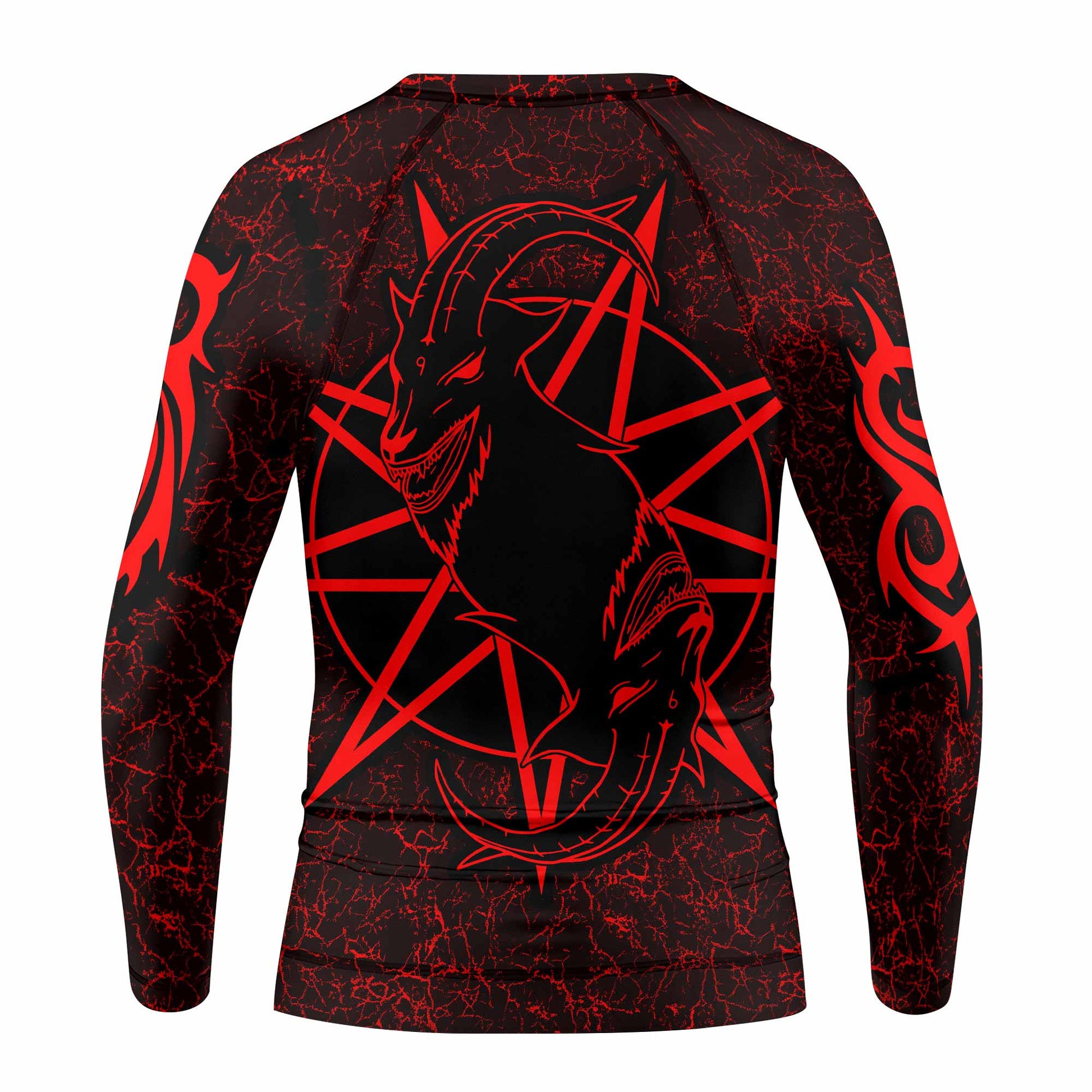 Slipknot Rotting Goat Kids Rash Guard Long Sleeve - back view mockup