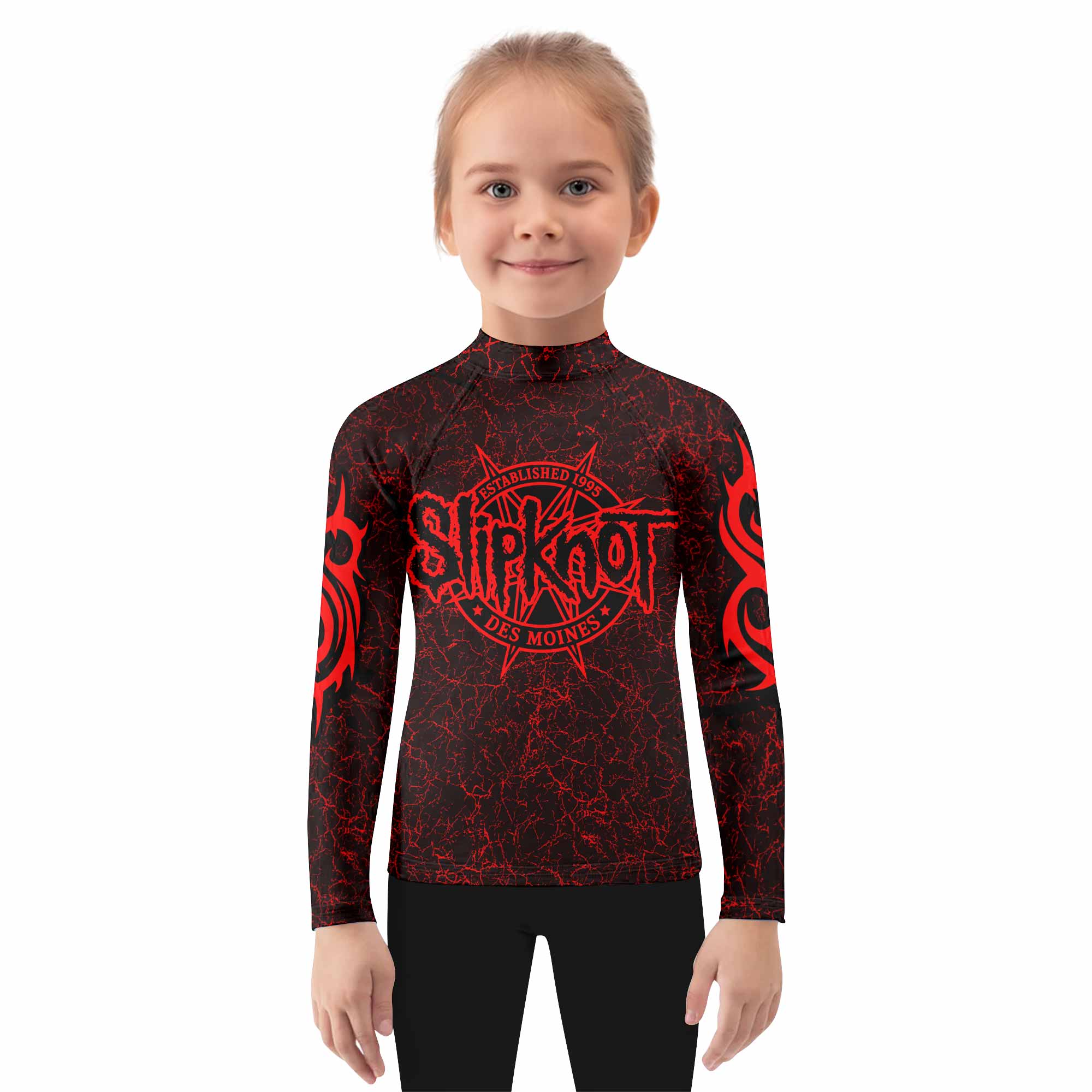 Slipknot Rotting Goat Kids Rash Guard Long Sleeve - girl's lifestyle view