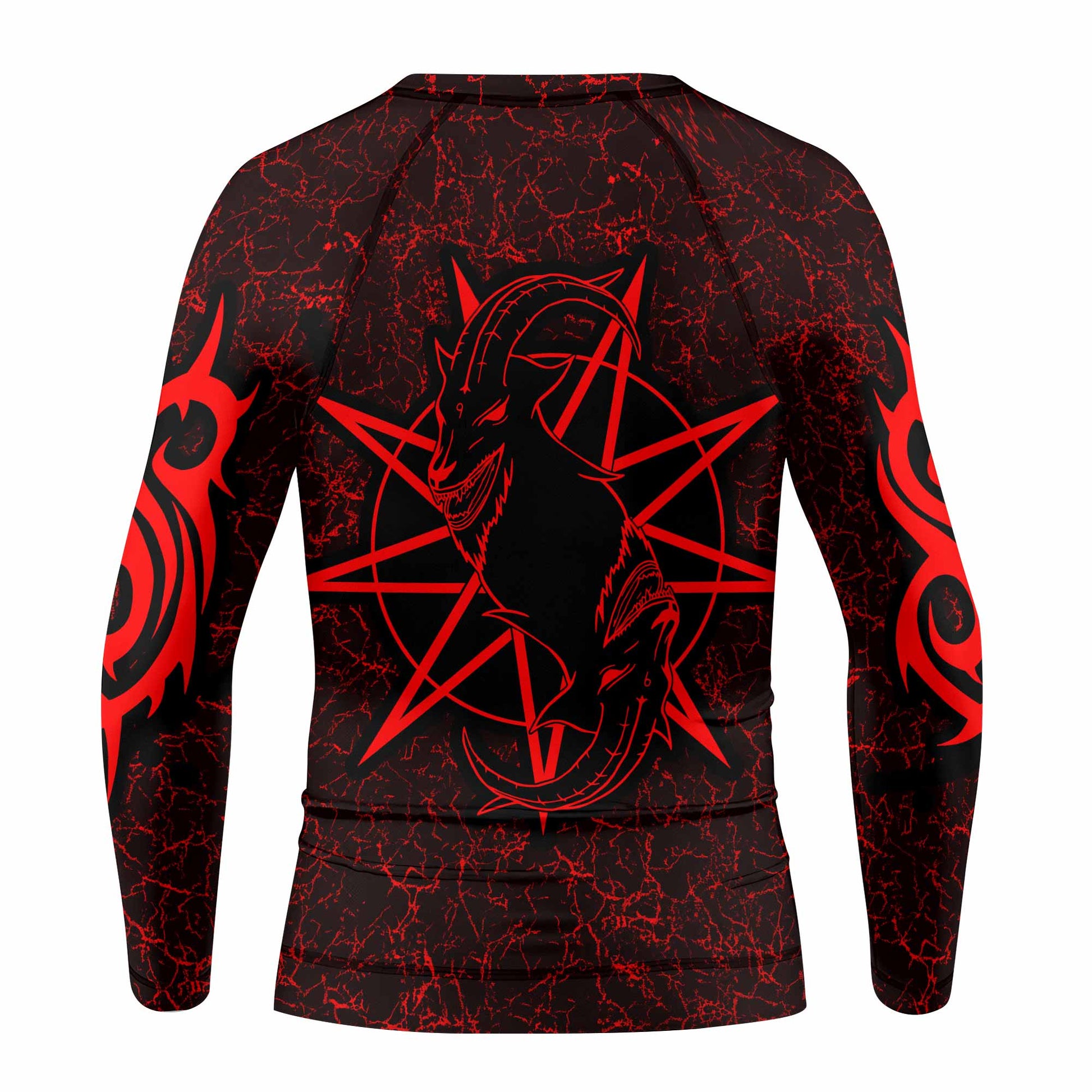 Slipknot Rotting Goat Kids Rash Guard Long Sleeve - back view mockup
