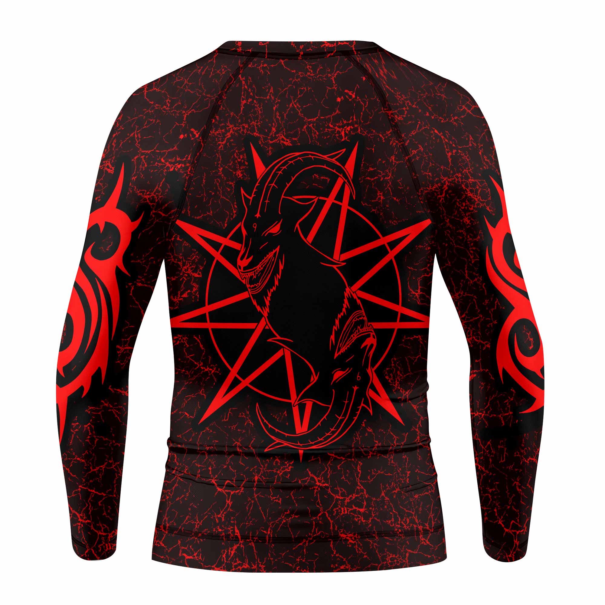 Slipknot Rotting Goat Kids Rash Guard Long Sleeve - back view mockup