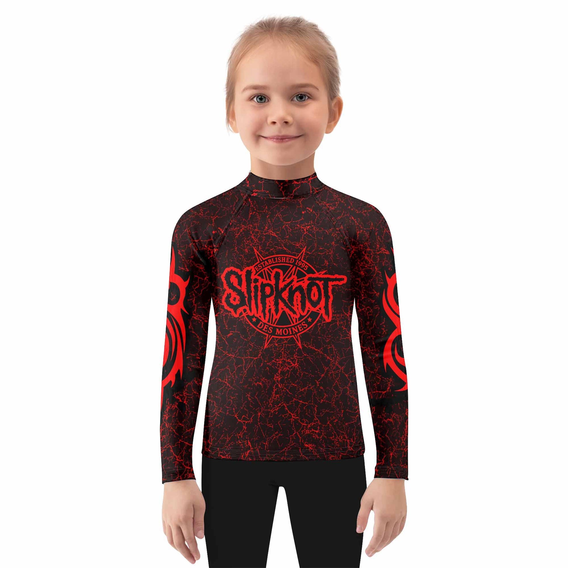 Slipknot Rotting Goat Kids Rash Guard Long Sleeve - girl's lifestyle view