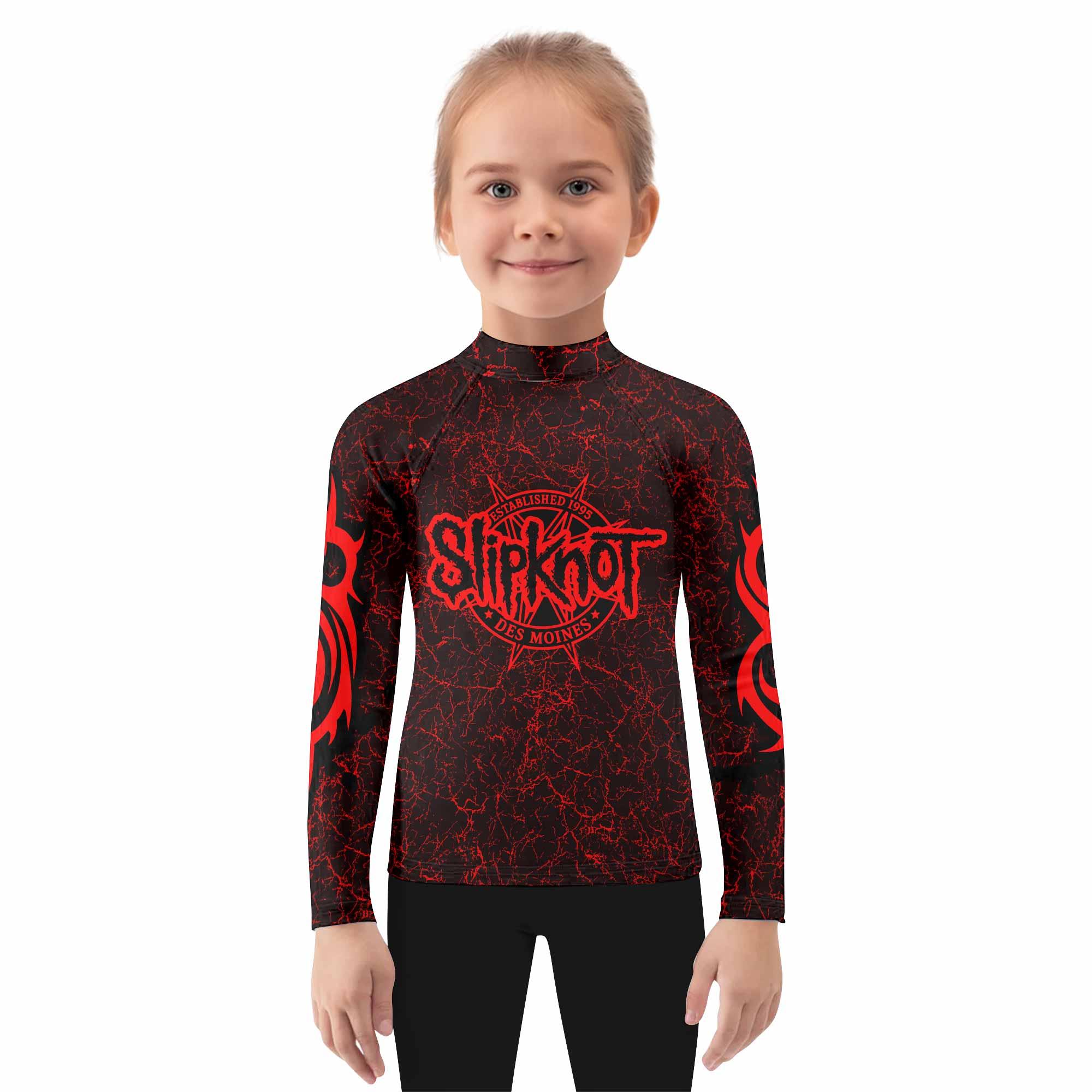 Slipknot Rotting Goat Kids Rash Guard Long Sleeve - girl's lifestyle view