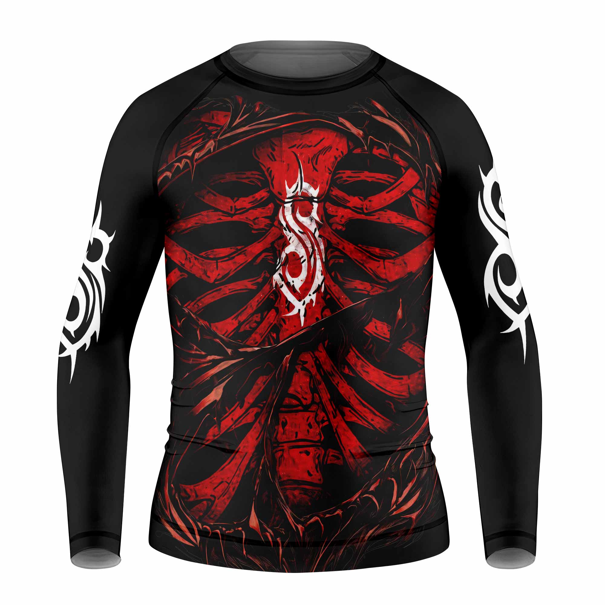 Slipknot Crimson Ribcage Kids Rash Guard Long Sleeve - front view mockup
