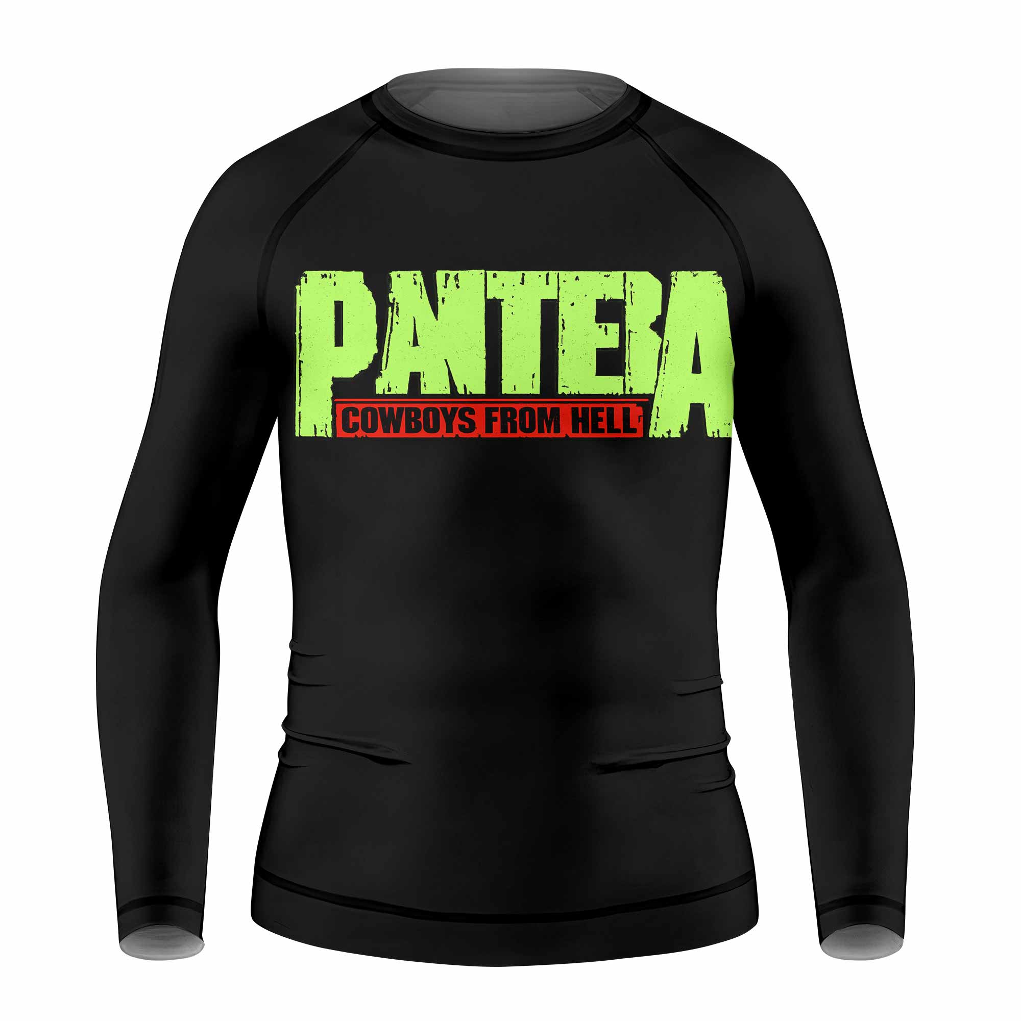 Pantera Cowboys From Hell Kids Rash Guard Long Sleeve - front view mockup
