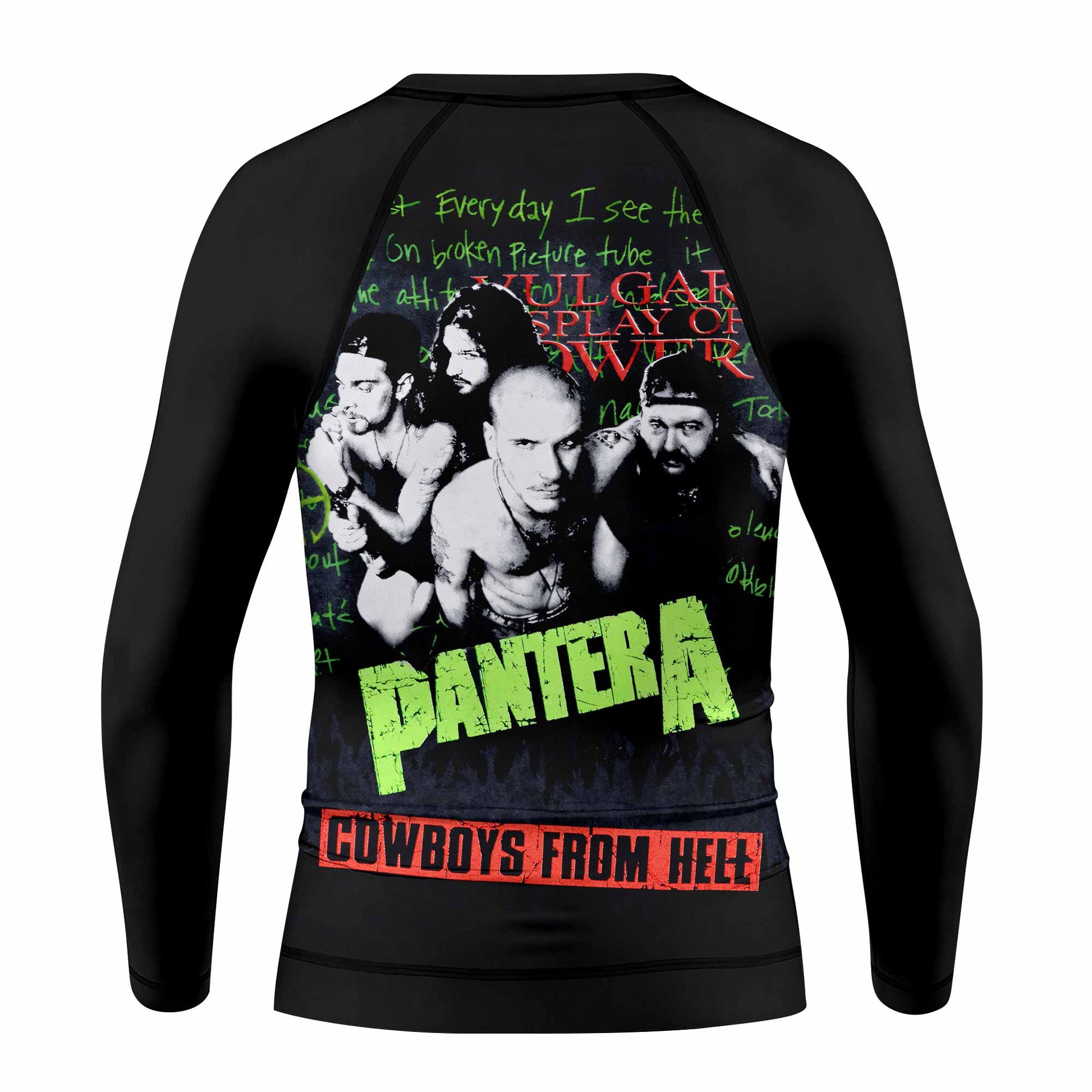 Pantera Cowboys From Hell Kids Rash Guard Long Sleeve - back view mockup