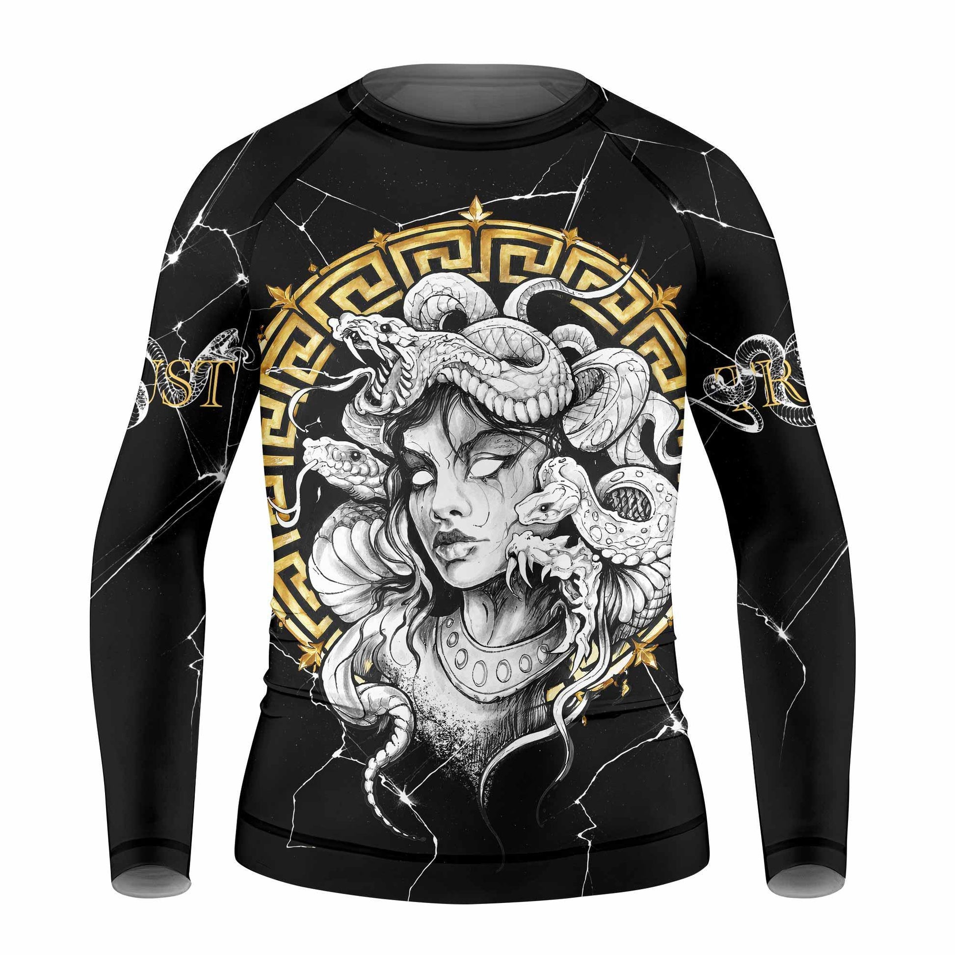 Medusa Snake Kids Rash Guard Long Sleeve - front view mockup