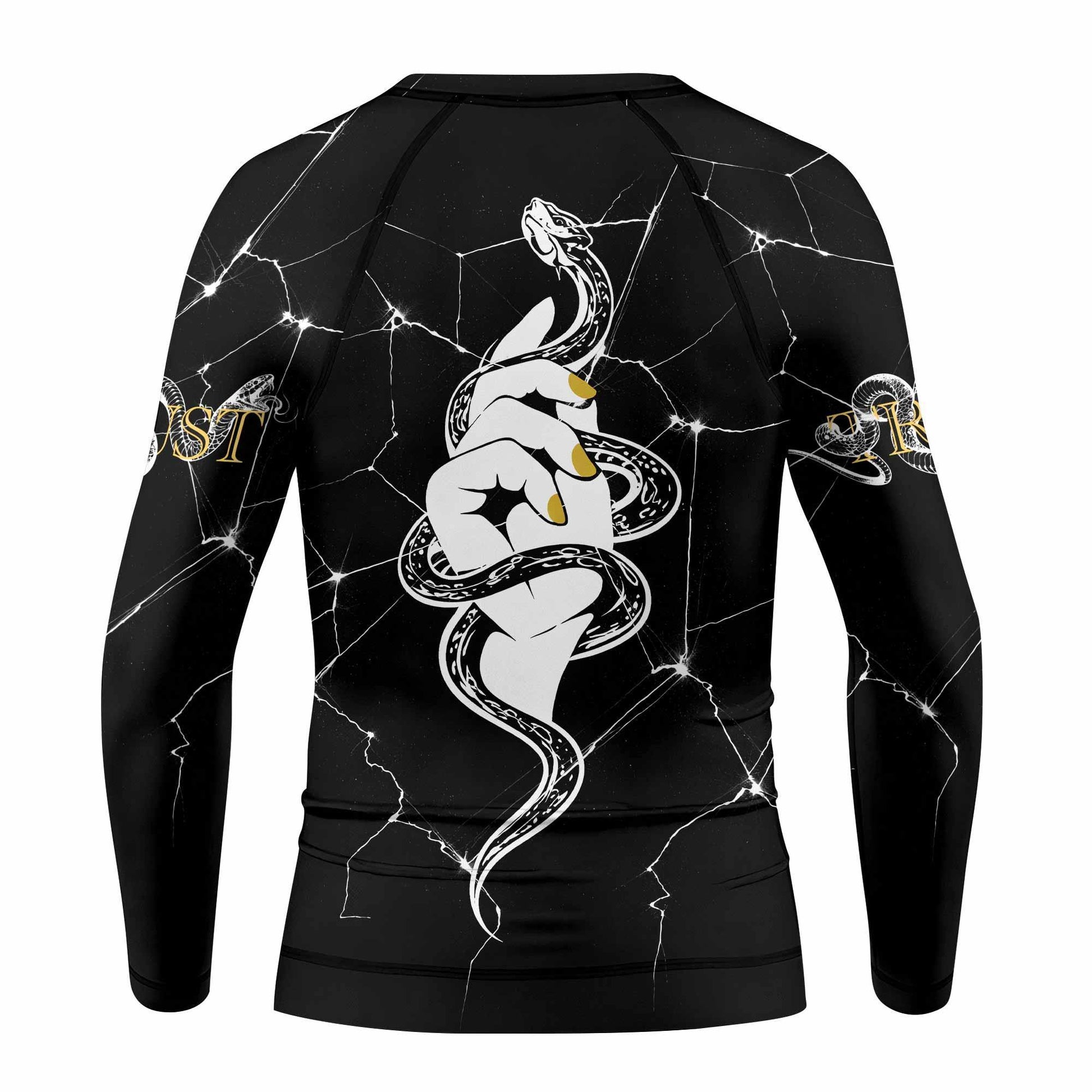 Medusa Snake Kids Rash Guard Long Sleeve - back view mockup