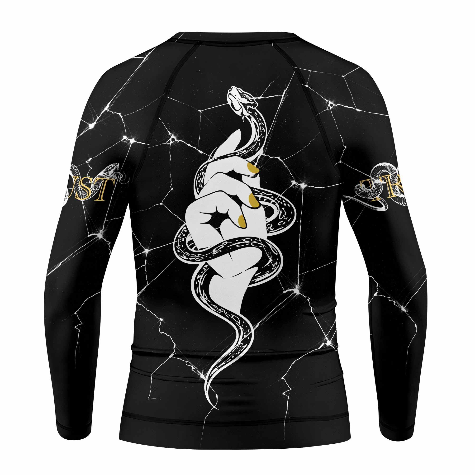Medusa Snake Kids Rash Guard Long Sleeve - back view mockup
