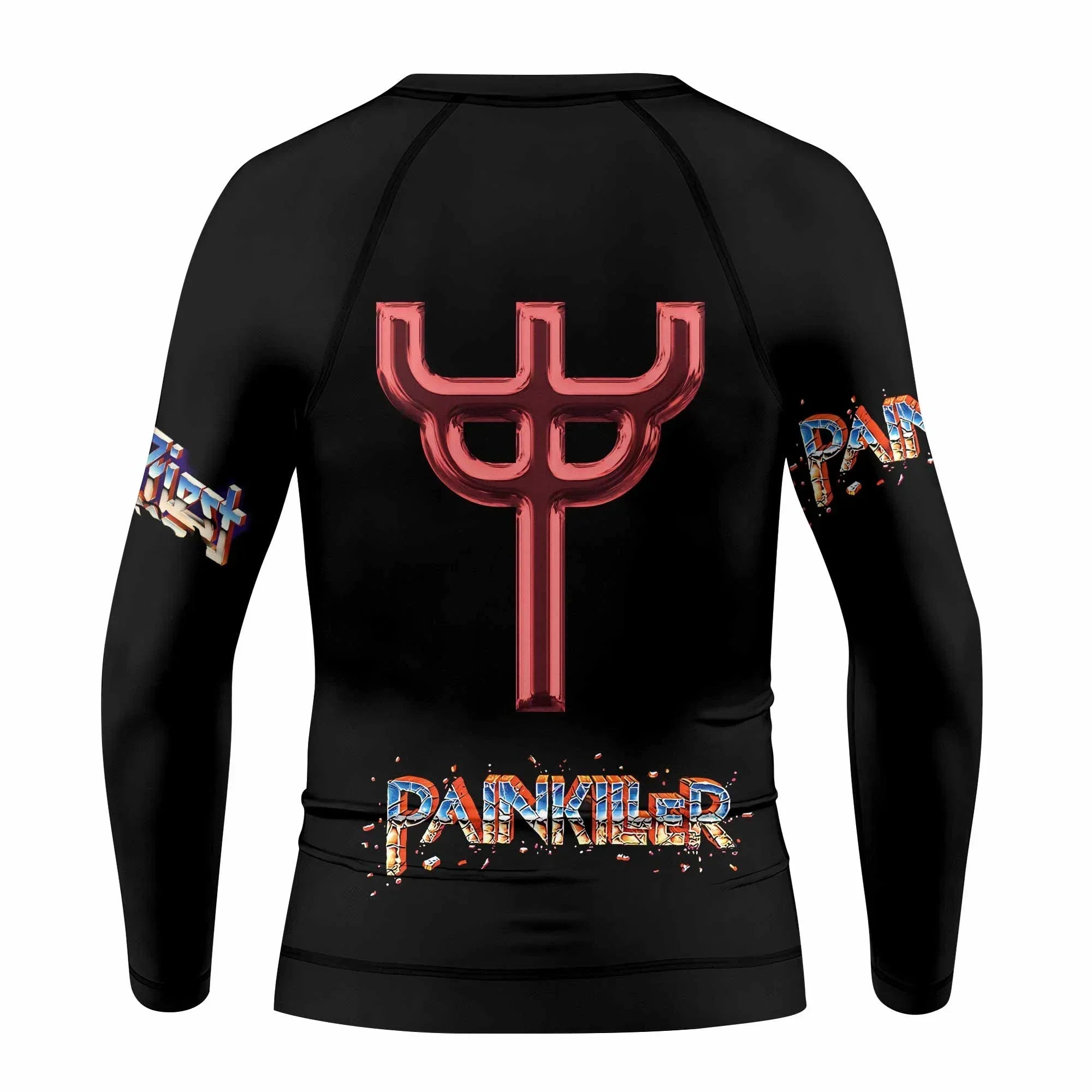 Judas Priest Painkiller Kids Rash Guard Long Sleeve - back view mockup