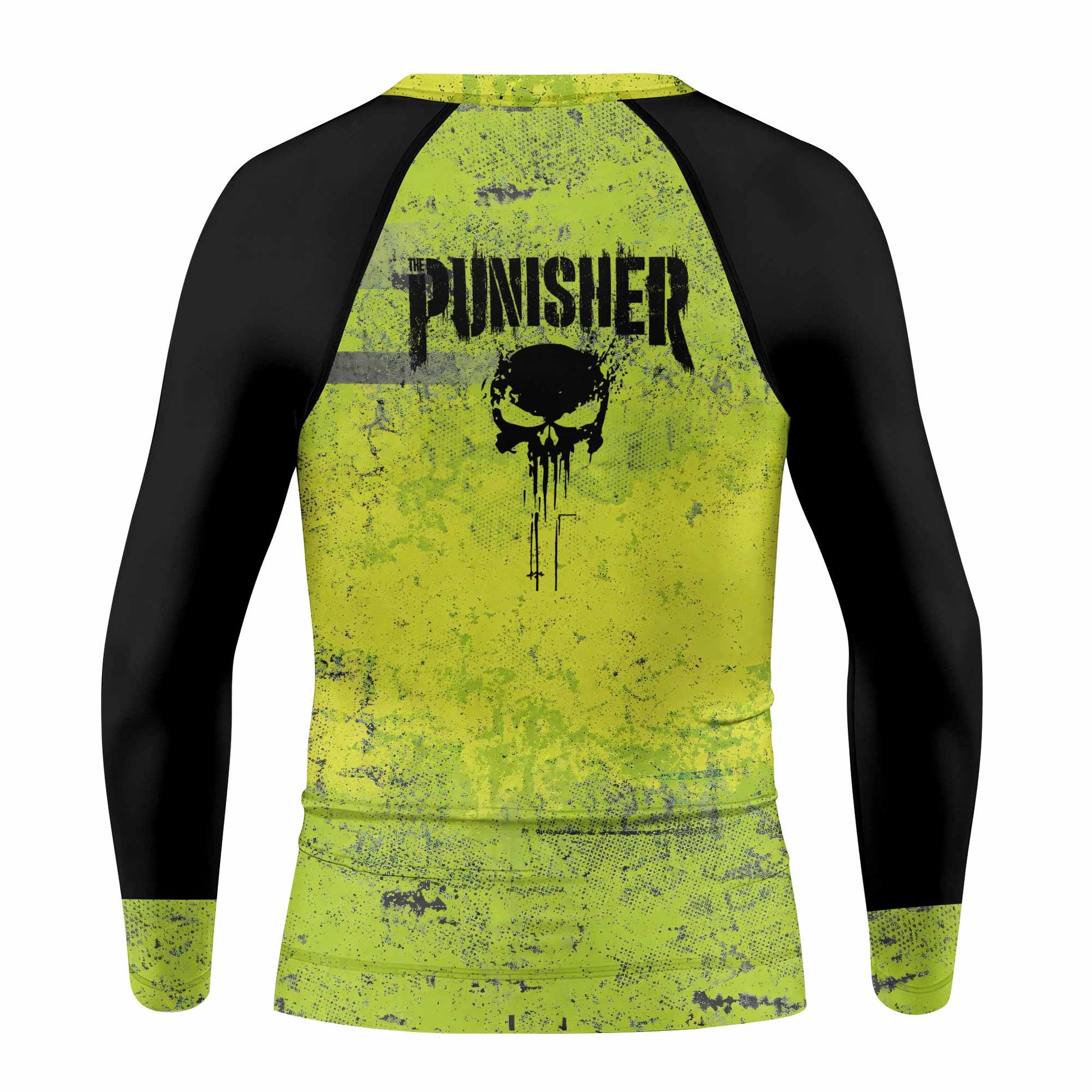 The Punisher Skull Kids Rash Guard Long Sleeve - back view mockup