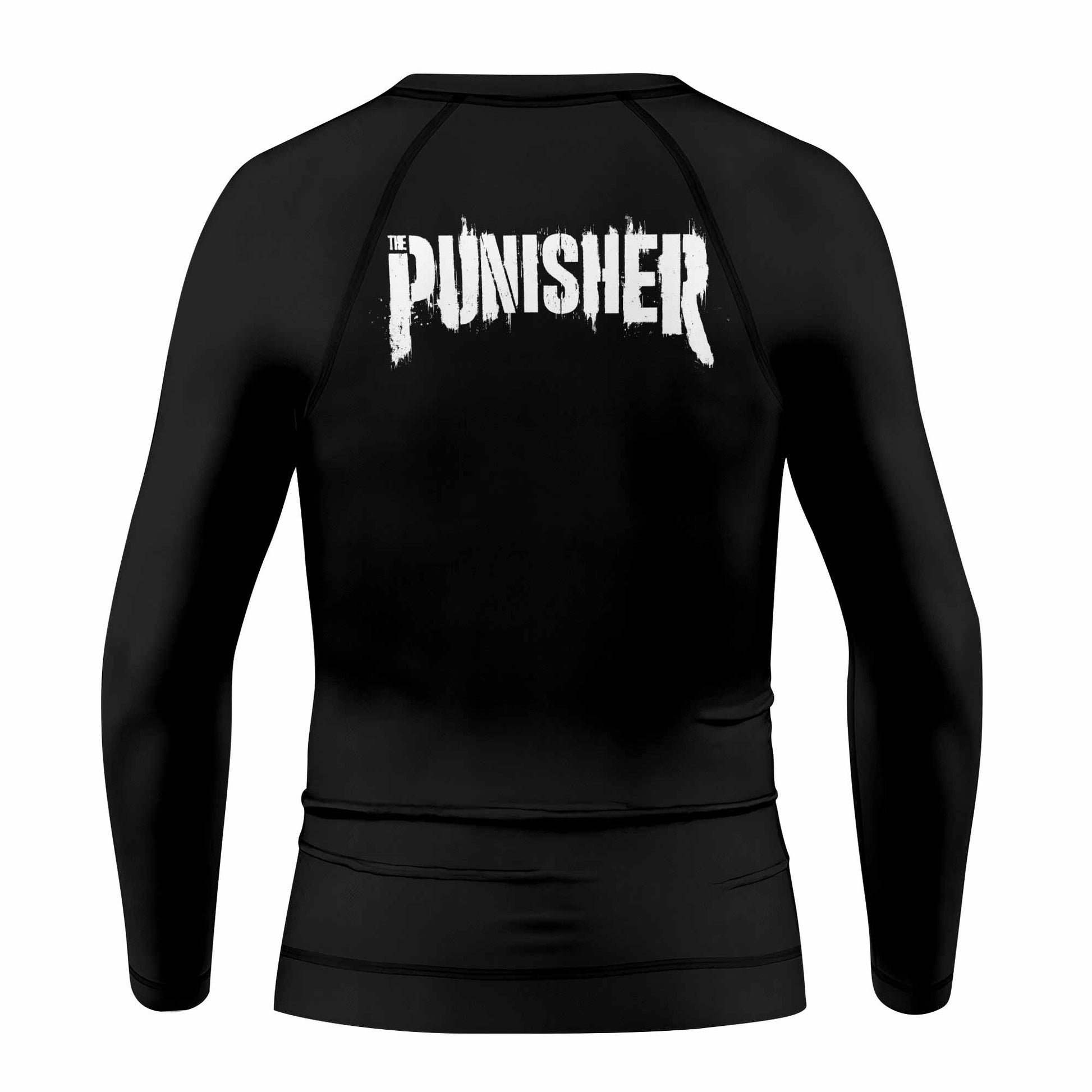 The Punisher War Mask Kids Rash Guard Long Sleeve - back view mockup