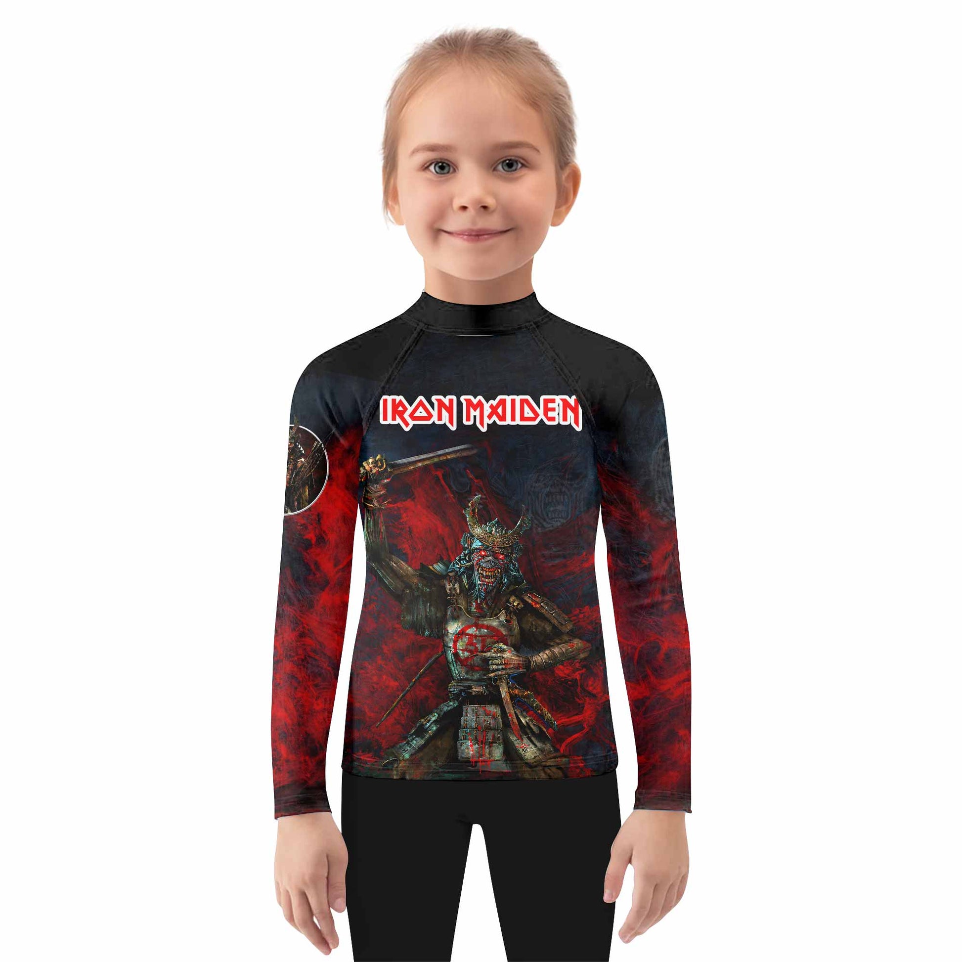 Iron Maiden Senjutsu Kids Rash Guard Long Sleeve - girl's lifestyle view
