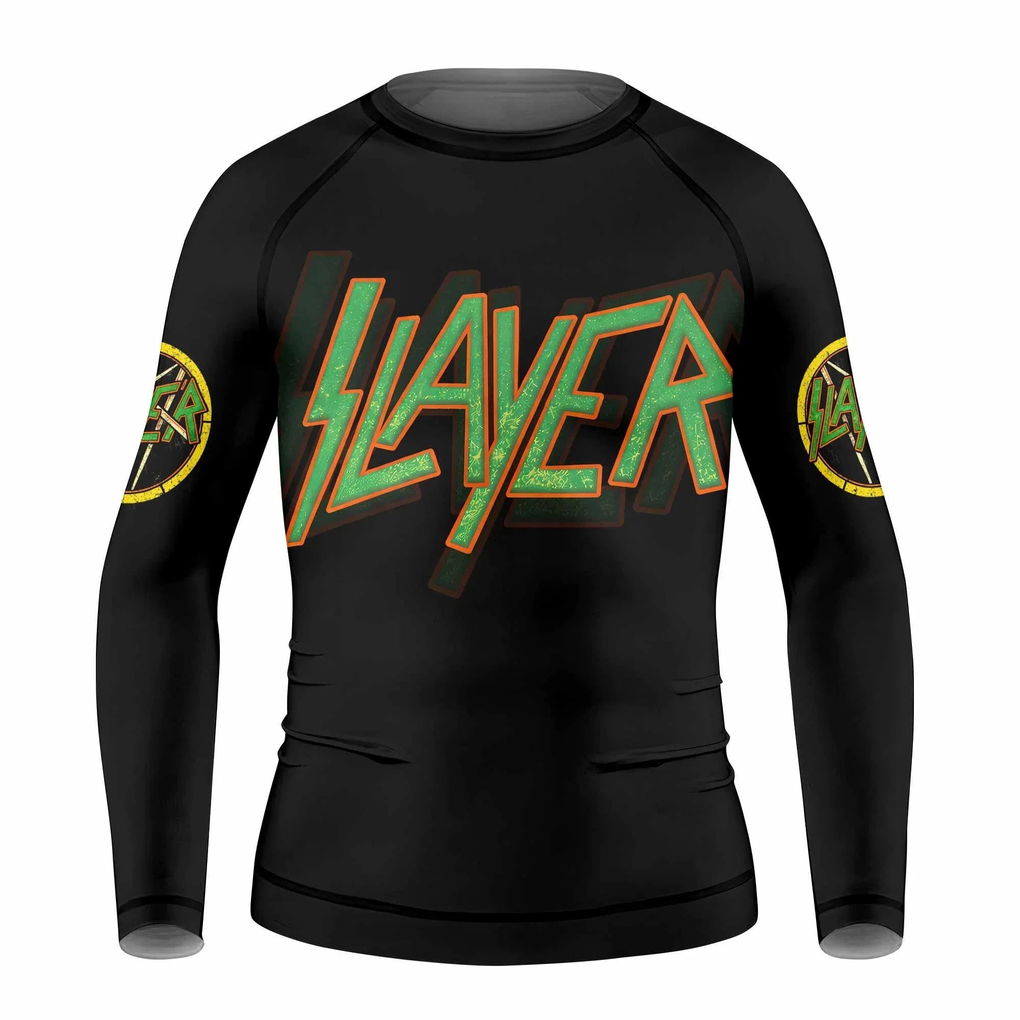 Slayer Hellfire Demon Kids Rash Guard Long Sleeve - front view mockup