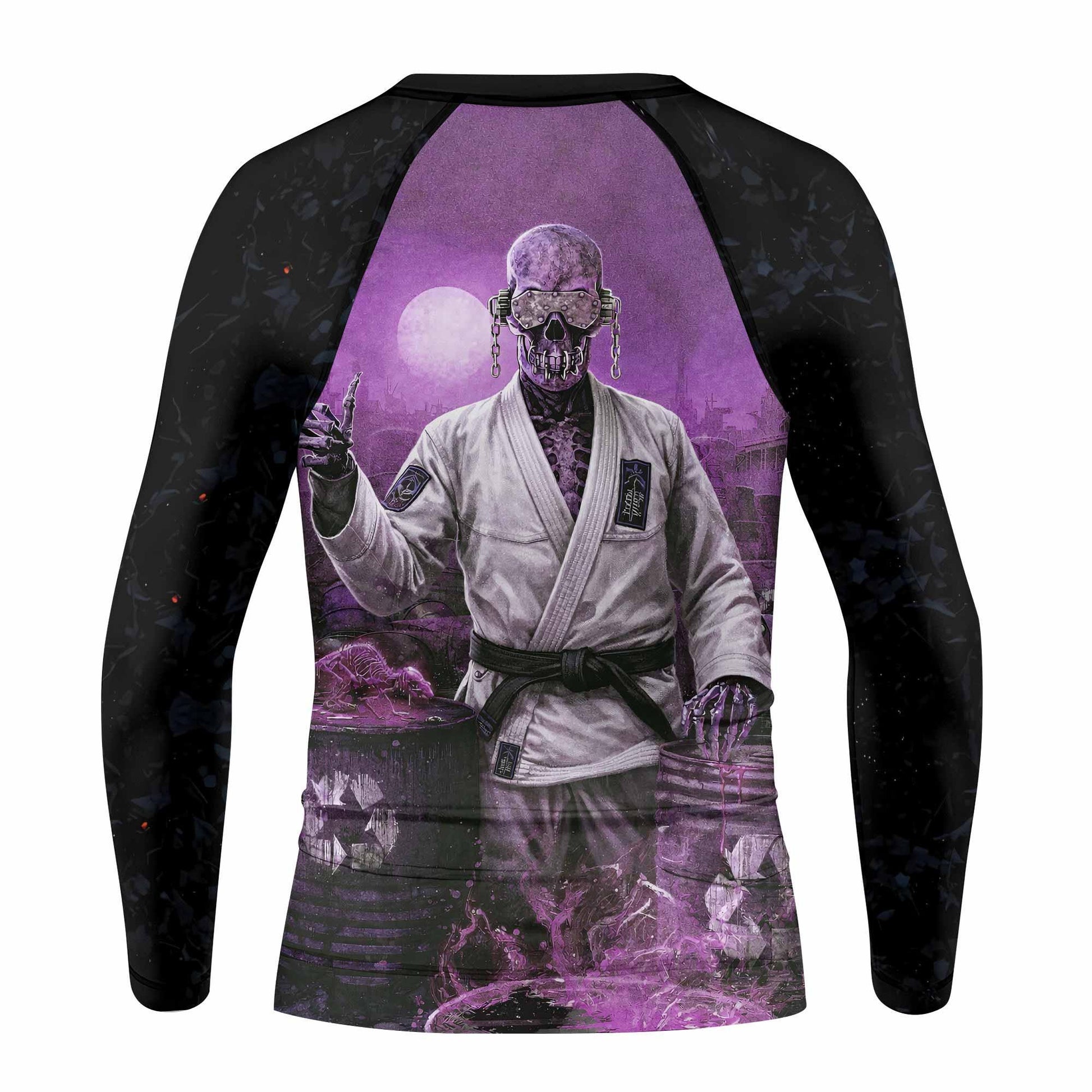 Megadeth Vic Rattlehead Kids Rash Guard Long Sleeve - back view mockup