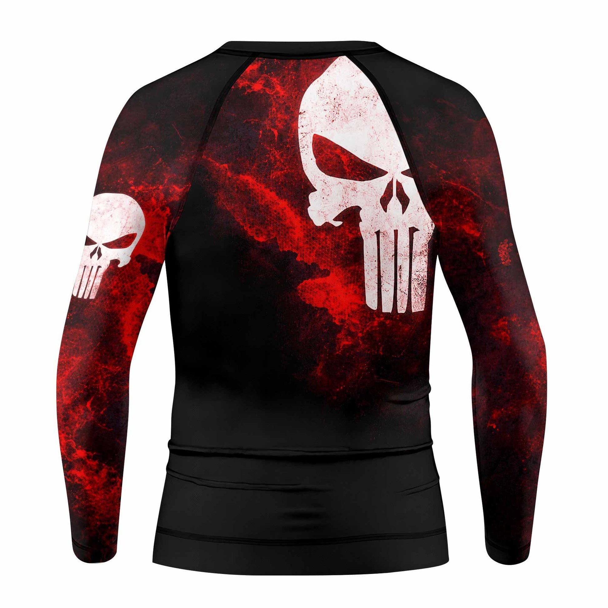 Punisher War Zone Kids Rash Guard Long Sleeve - back view mockup