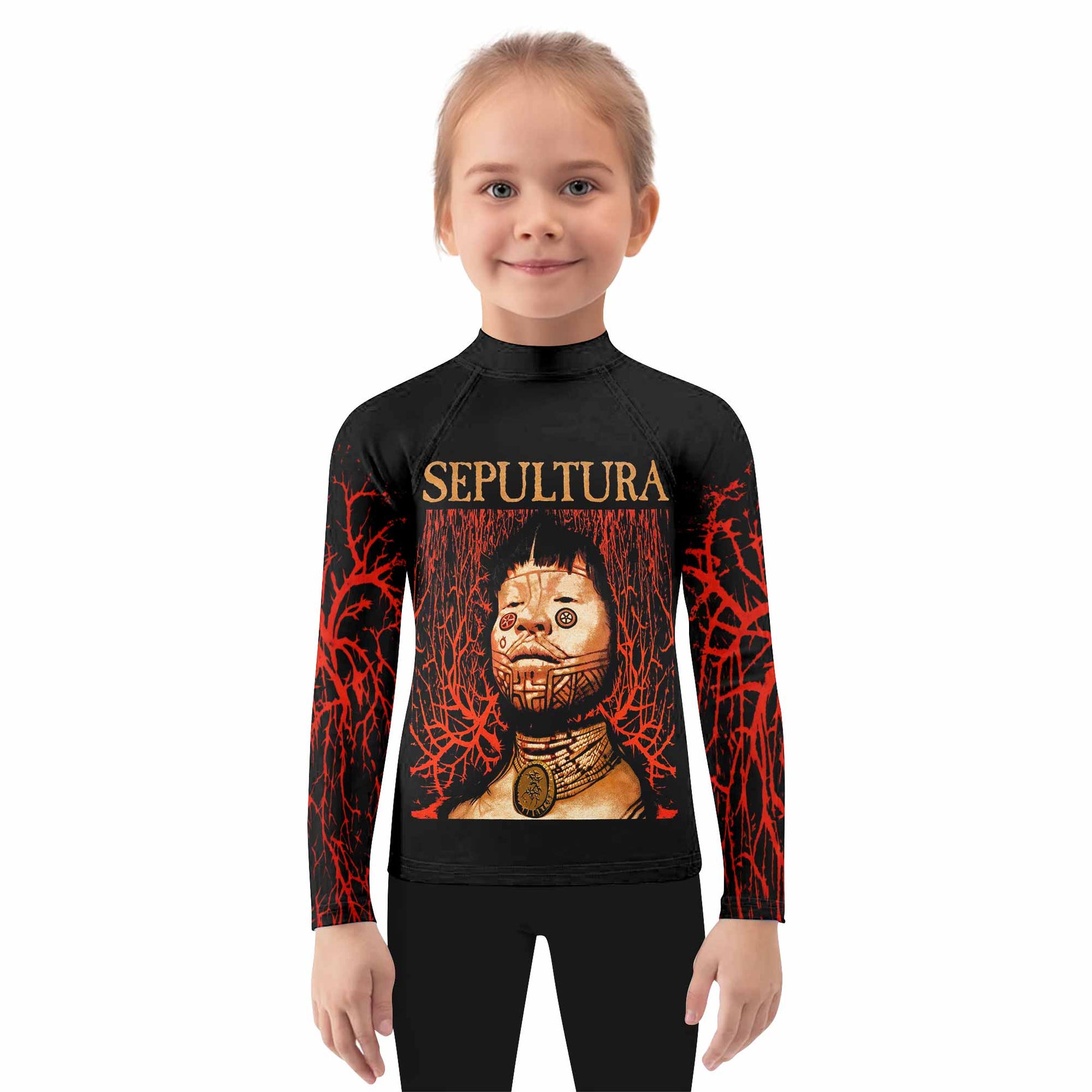 Sepultura Roots Kids Rash Guard Long Sleeve - girl's lifestyle view