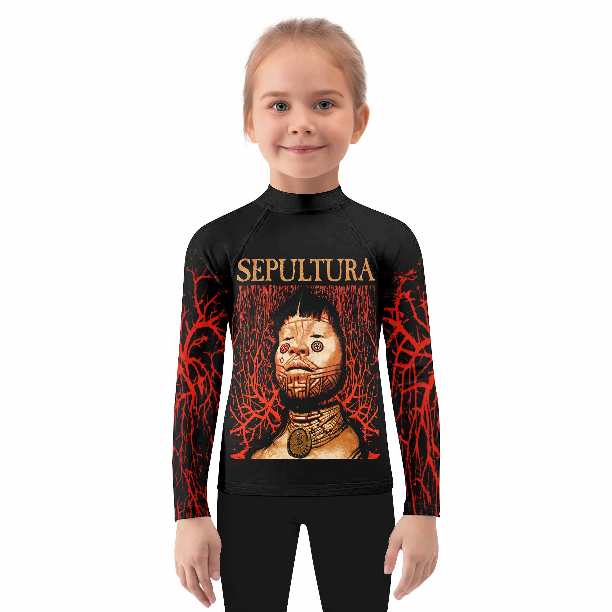 Sepultura Roots Kids Rash Guard Long Sleeve - girl's lifestyle view