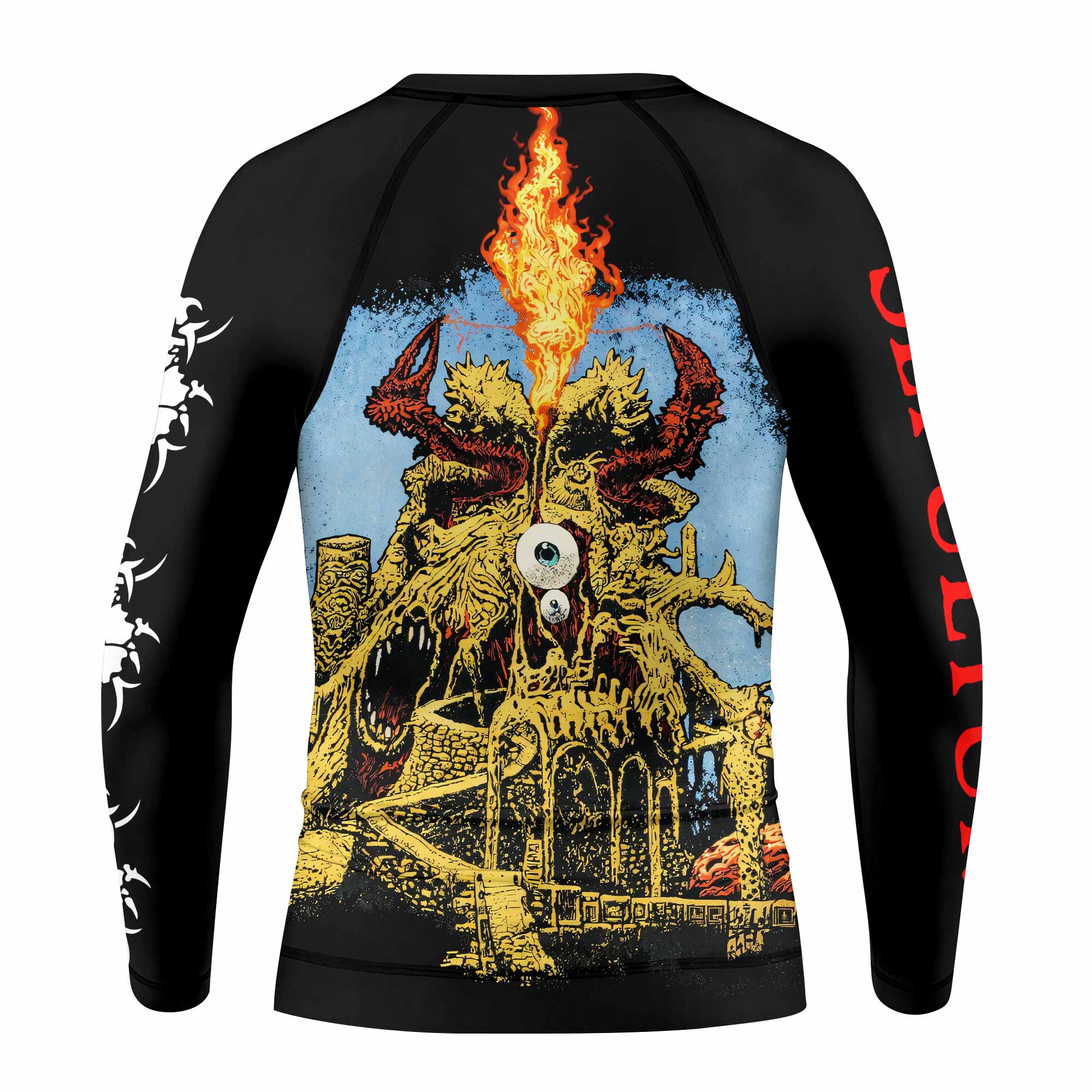 Sepultura Arise Kids Rash Guard Long Sleeve - back view mockup