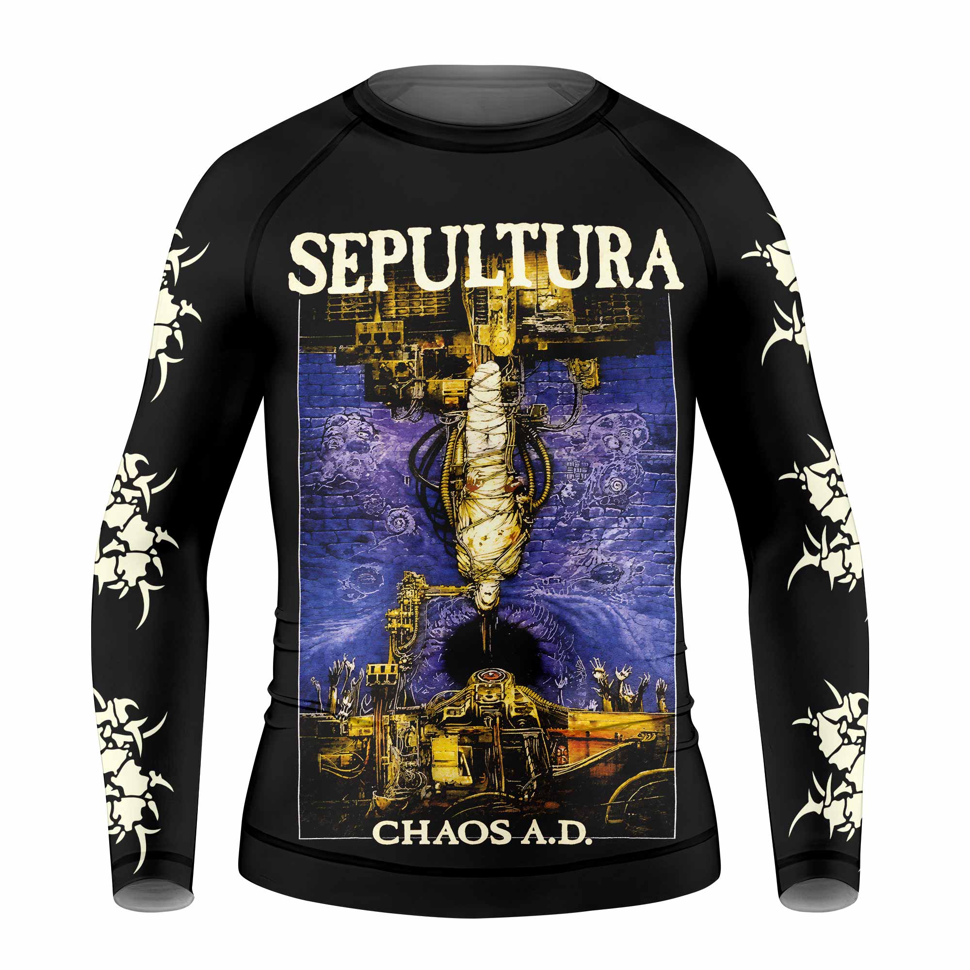 Sepultura Chaos A.D Kids Rash Guard Long Sleeve - front view mockup