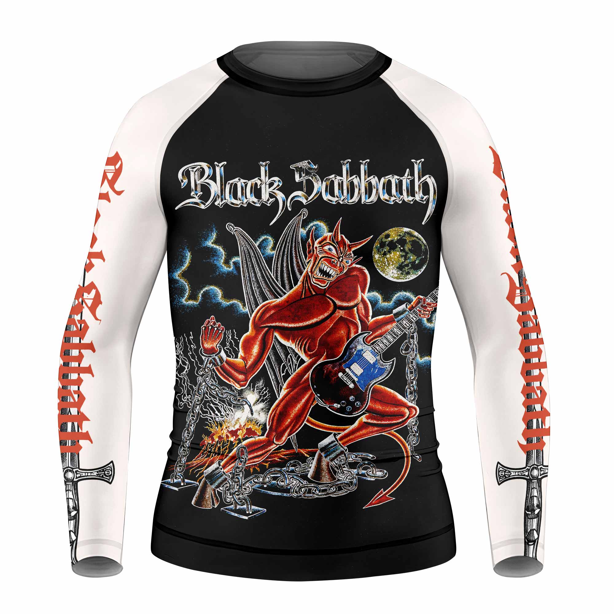 Black Sabbath Live Evil Kids Rash Guard Long Sleeve - front view mockup