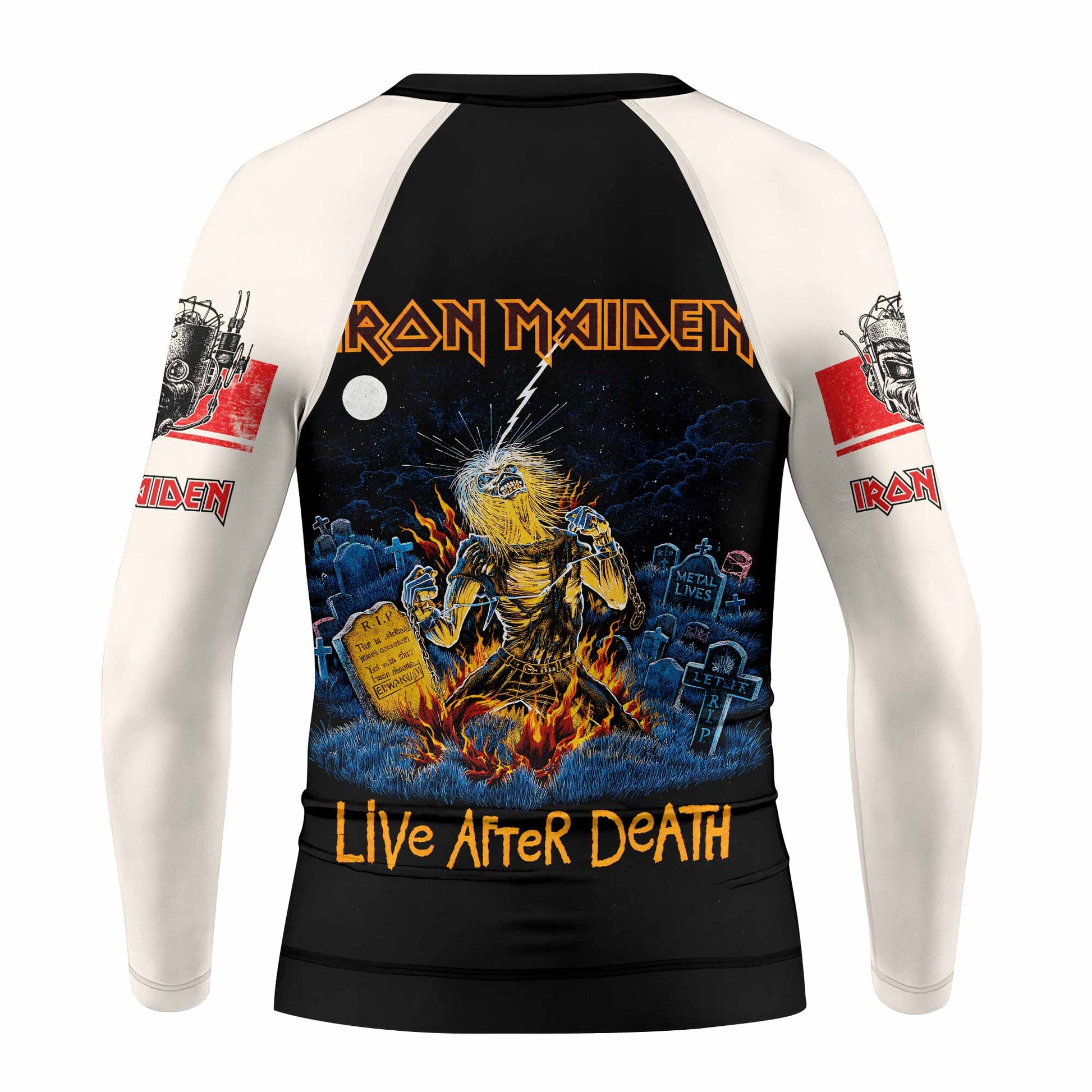Iron Maiden Live After Death Kids Rash Guard Long Sleeve - back view mockup